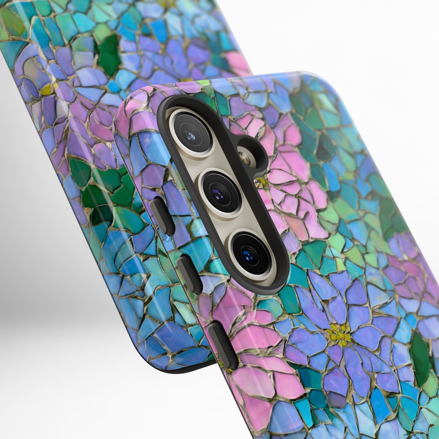 Mosaic Floral Phone Case, iPhone 17 Air Case, Pixel 9 Pro XL Cover, Samsung Galaxy 25 Plus Ultra Tough Case