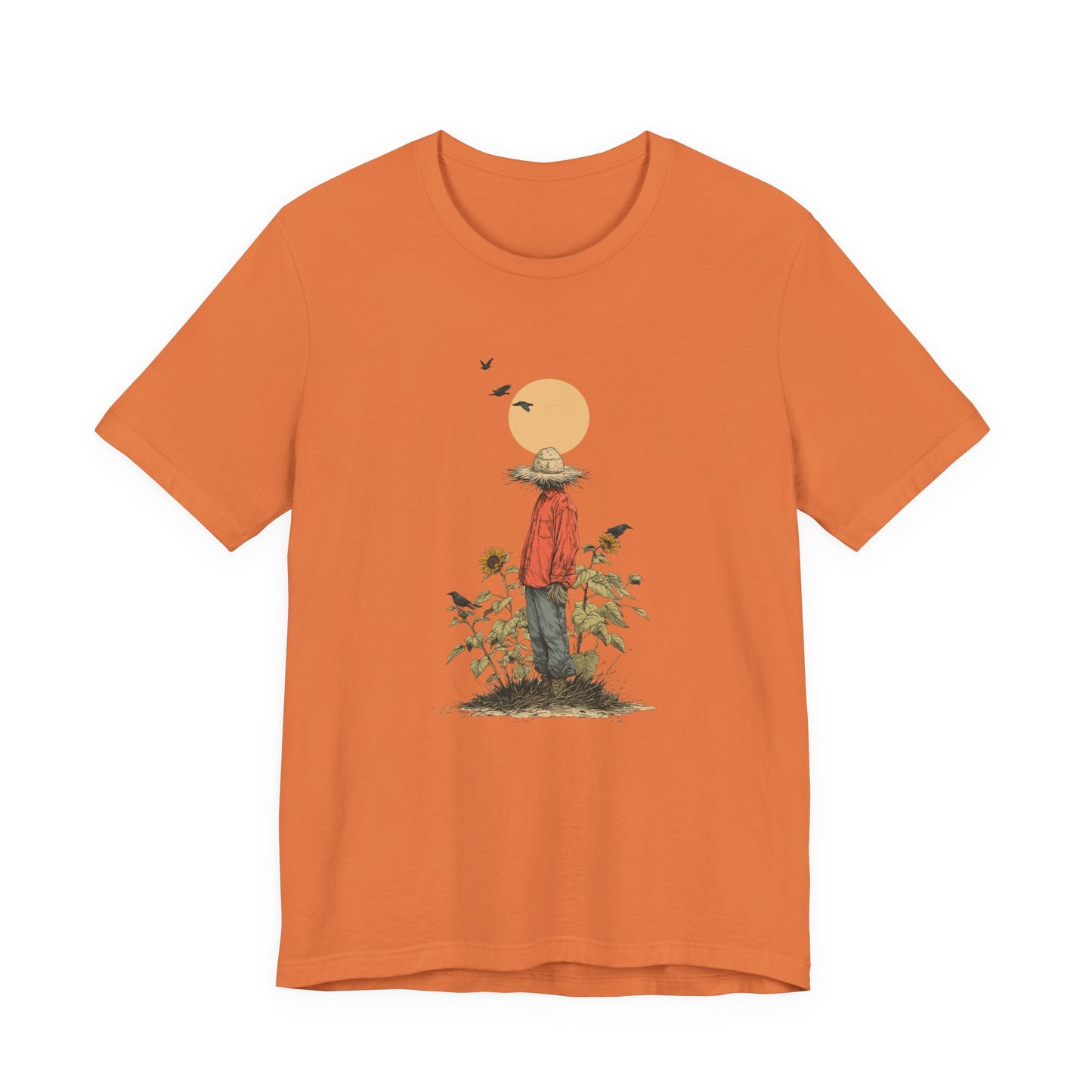 Spooky Scarecrow Shirt - Crows and Sunflowers Tee, Halloween Farm Shirt, Fall Graphic Tee, Rustic October Apparel