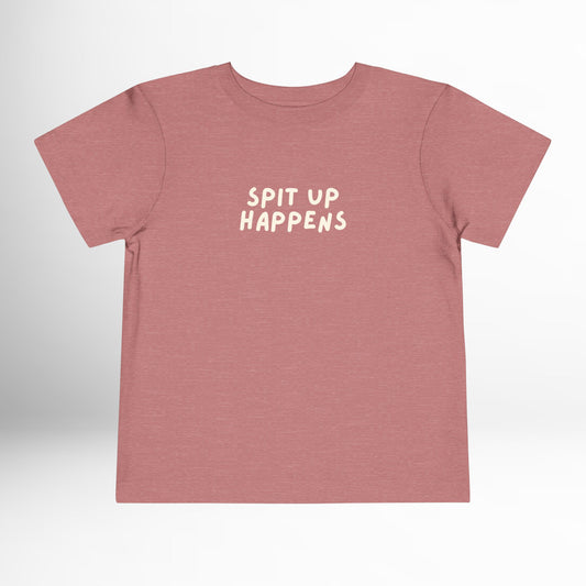 Spit Up Happens Toddler Shirt Funny Cotton Tee (2T-5T)