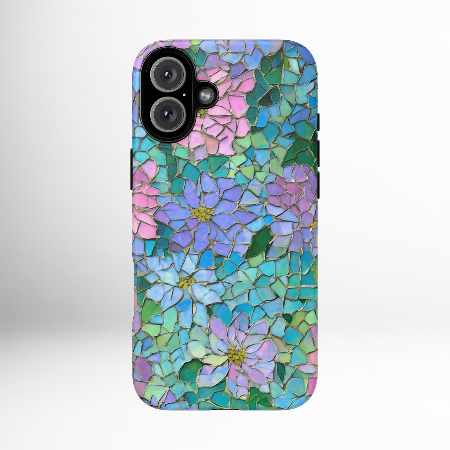 Mosaic Floral Phone Case, iPhone 17 Air Case, Pixel 9 Pro XL Cover, Samsung Galaxy 25 Plus Ultra Tough Case
