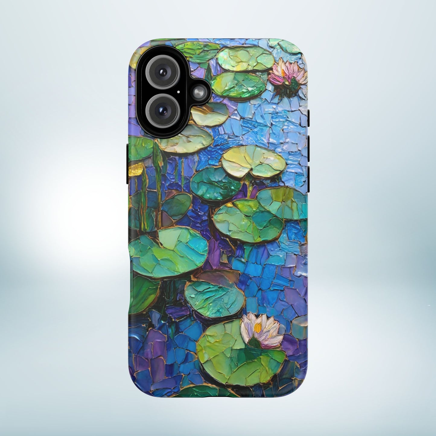 Lily Pad Phone Case, Impressionist Mosaic Botanical Cover, iPhone 15 16 17 Pro Air, Google Pixel 7 8 9 Pro, Samsung S23 S24 S25 S26 Ultra