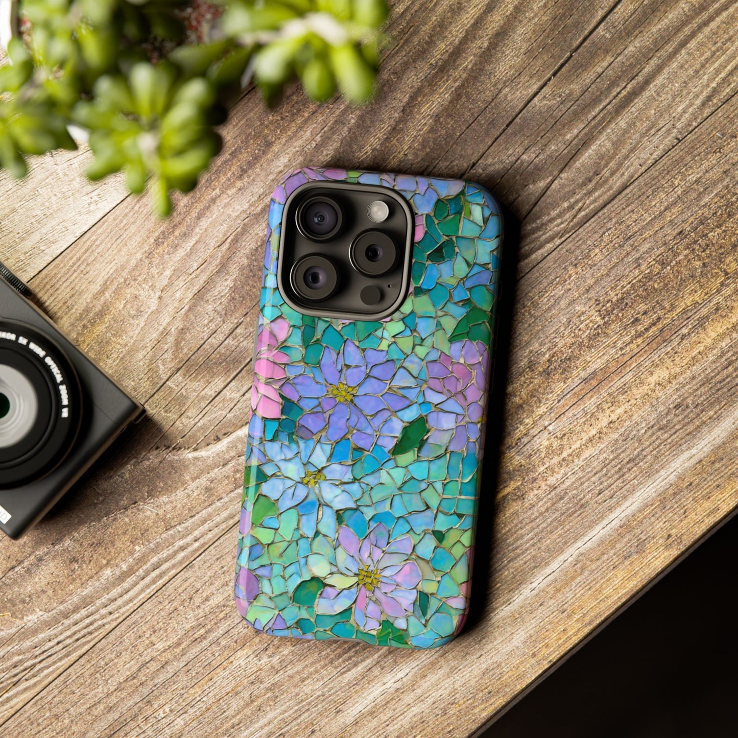 Mosaic Floral Phone Case, iPhone 17 Air Case, Pixel 9 Pro XL Cover, Samsung Galaxy 25 Plus Ultra Tough Case