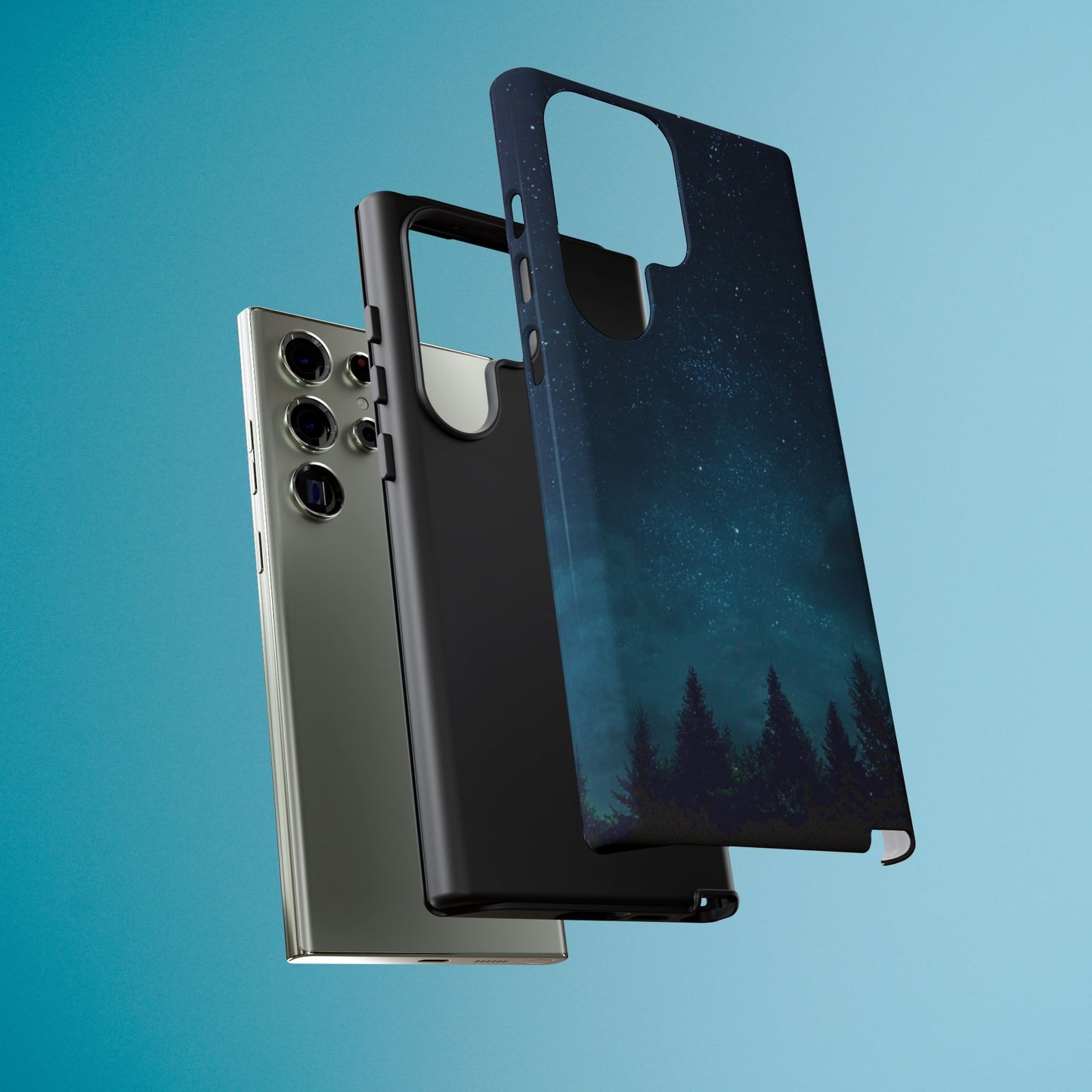 Dark Starry Night Phone Case - Winter Theme Phone Cover for iPhone, Pixel and Samsung Galaxy Models