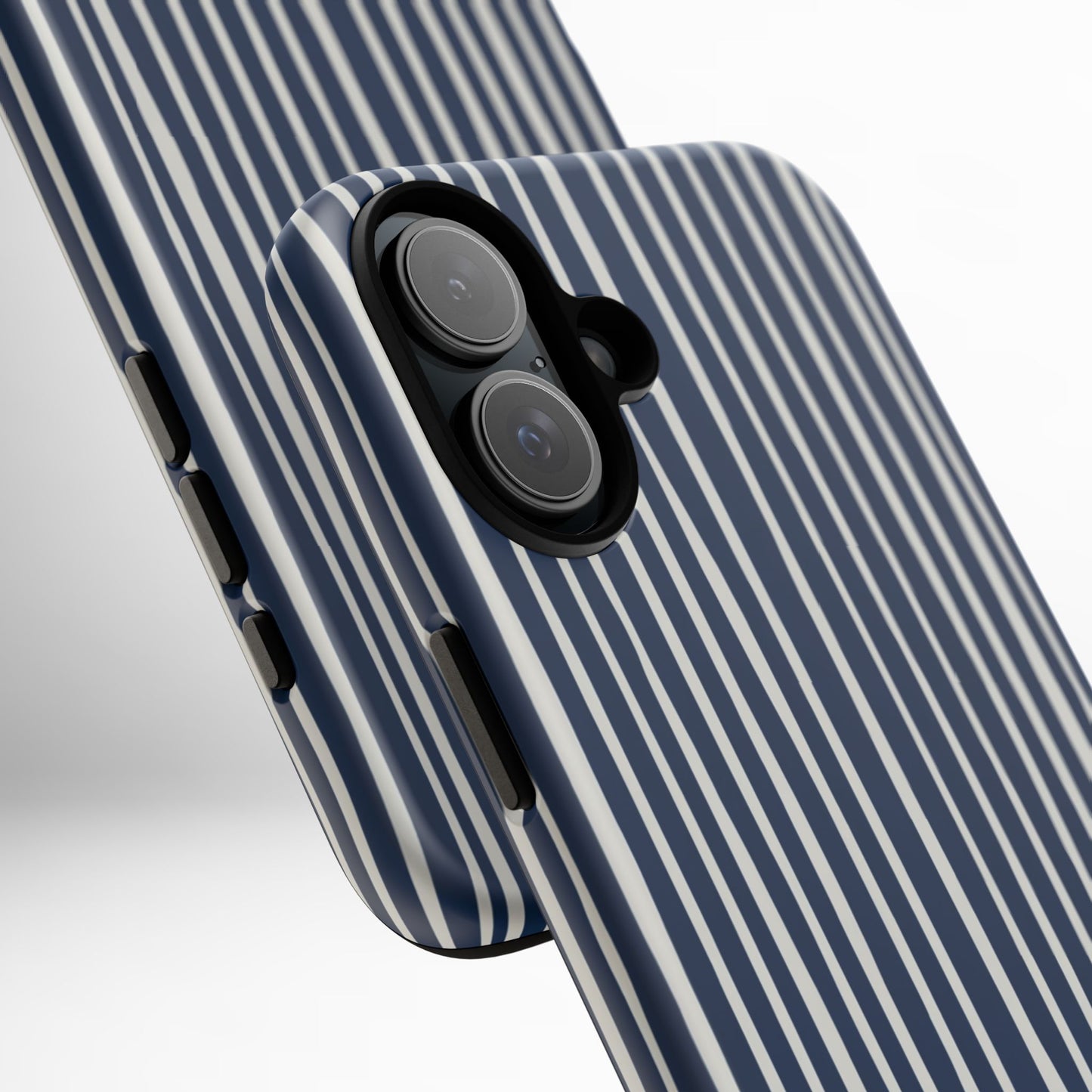 Navy Striped Phone Case | Minimalist Blue and White Stripe Design, Nautical Aesthetic Protective Cover