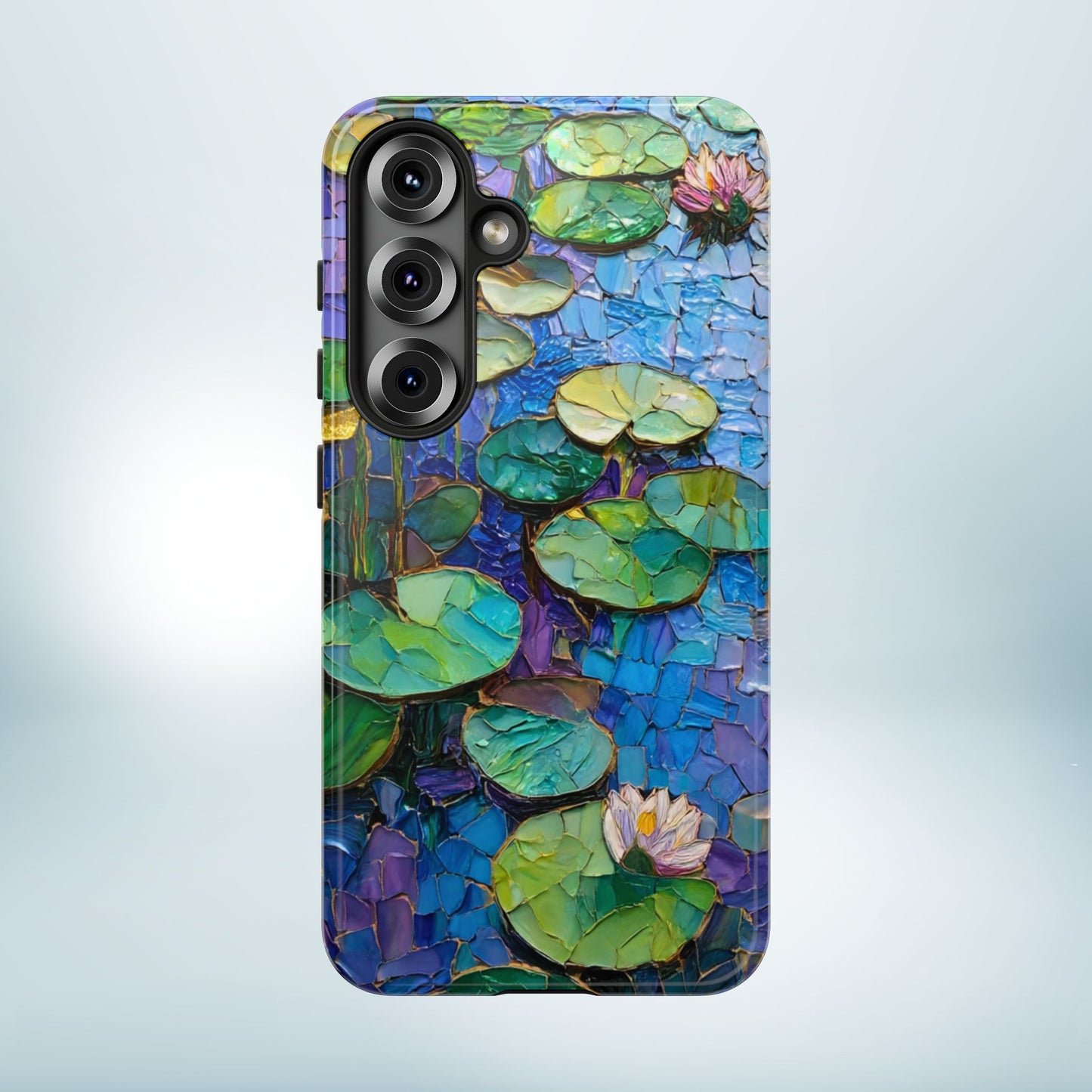 Lily Pad Phone Case, Impressionist Mosaic Botanical Cover, iPhone 15 16 17 Pro Air, Google Pixel 7 8 9 Pro, Samsung S23 S24 S25 S26 Ultra