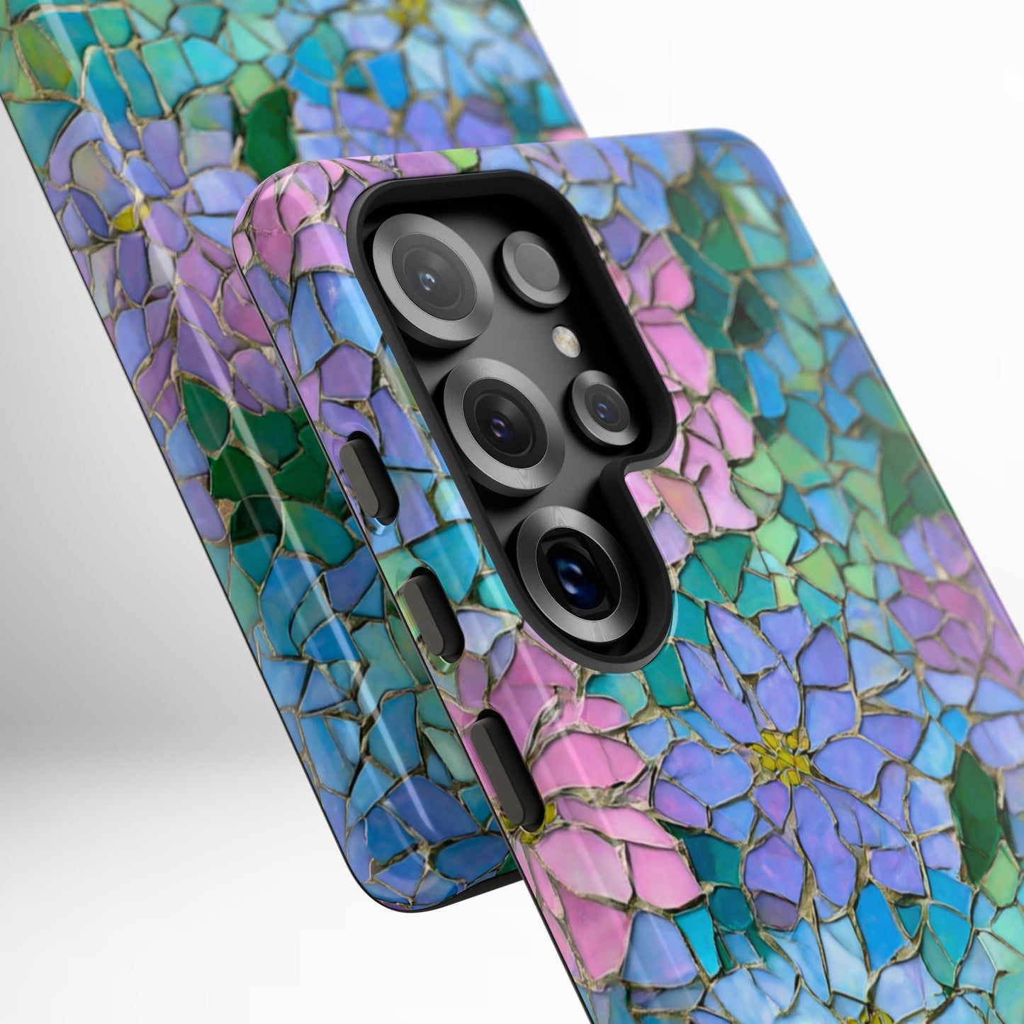 Mosaic Floral Phone Case, iPhone 17 Air Case, Pixel 9 Pro XL Cover, Samsung Galaxy 25 Plus Ultra Tough Case