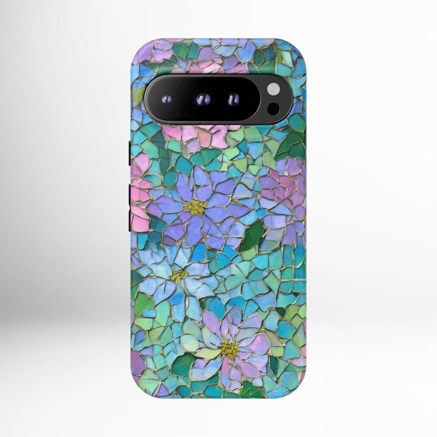 Mosaic Floral Phone Case, iPhone 17 Air Case, Pixel 9 Pro XL Cover, Samsung Galaxy 25 Plus Ultra Tough Case
