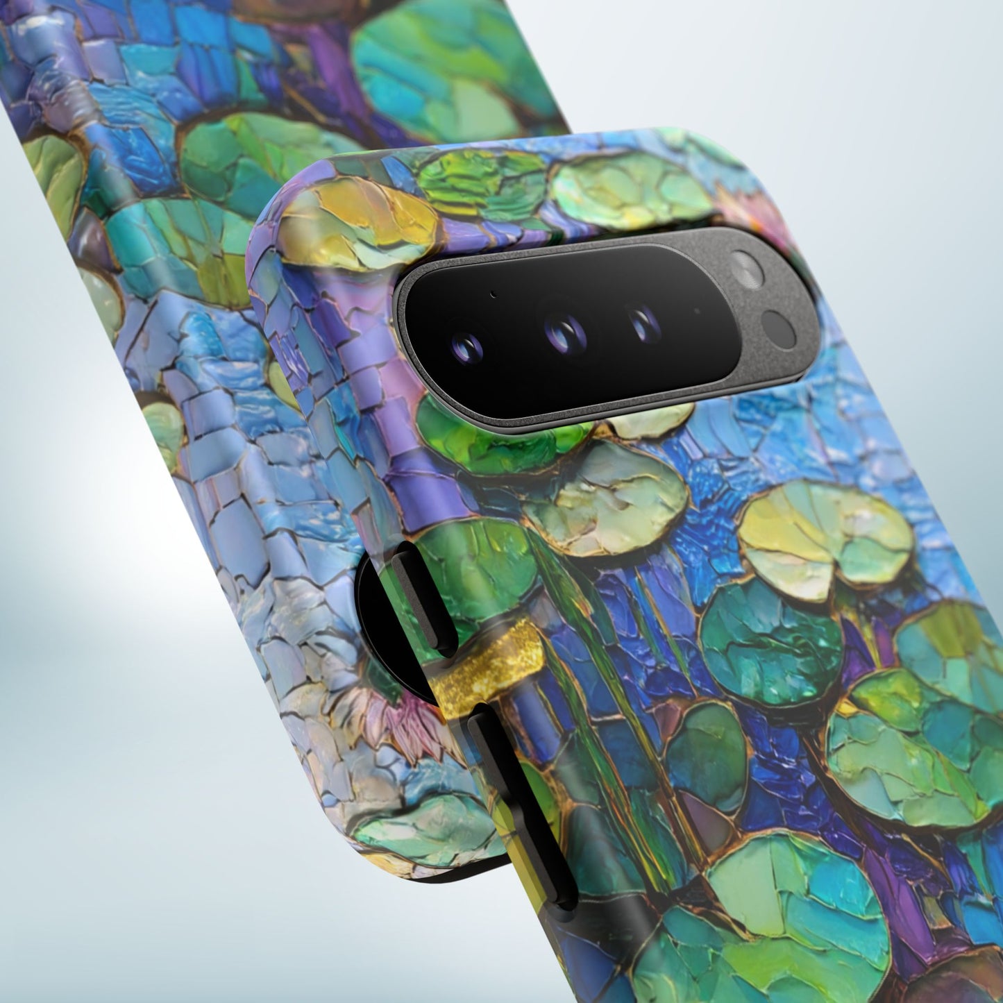 Lily Pad Phone Case, Impressionist Mosaic Botanical Cover, iPhone 15 16 17 Pro Air, Google Pixel 7 8 9 Pro, Samsung S23 S24 S25 S26 Ultra