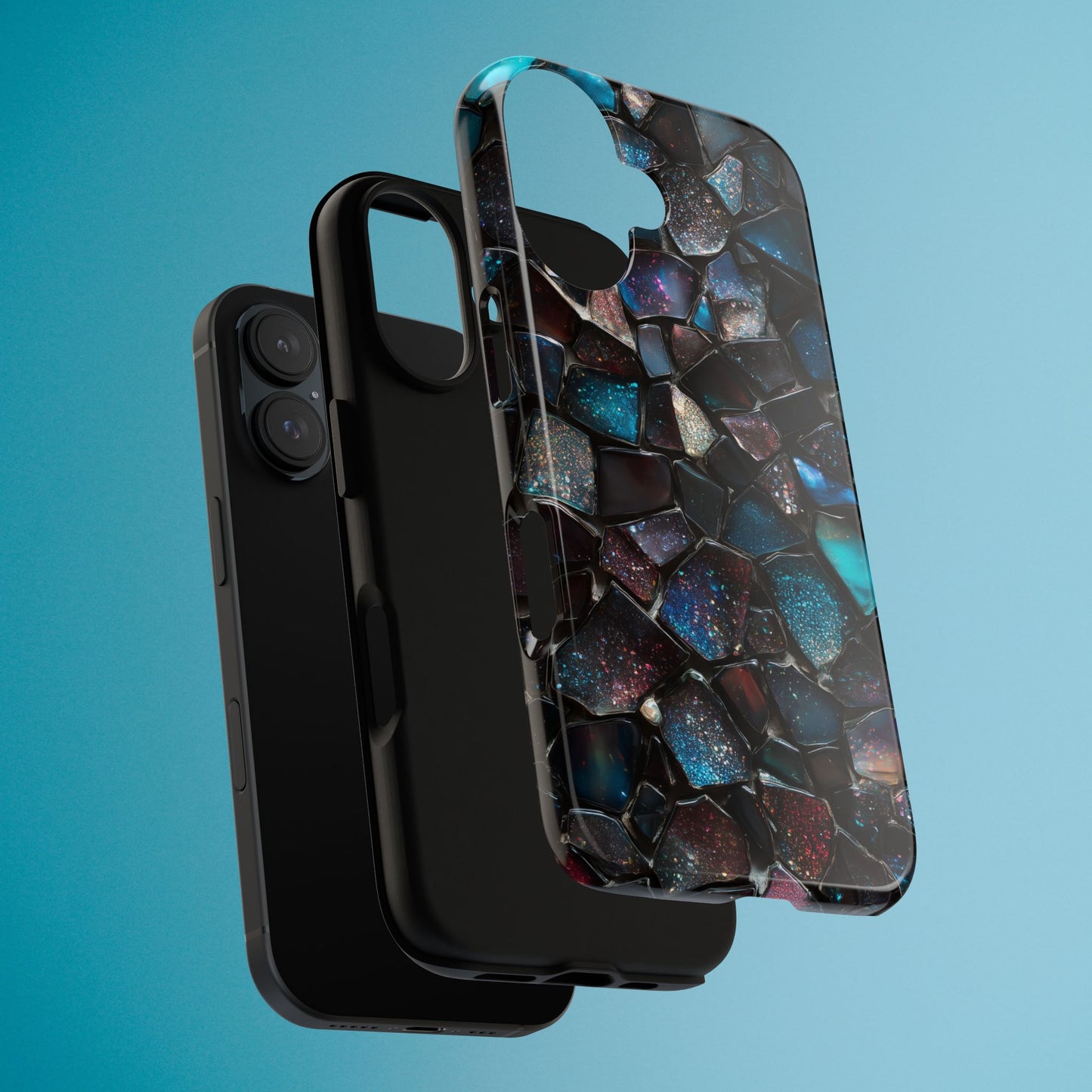 Gemstone Mosaic Phone Case, Crystal Stone Aesthetic Cover, Tough Protective Case for iPhone, Samsung, Pixel