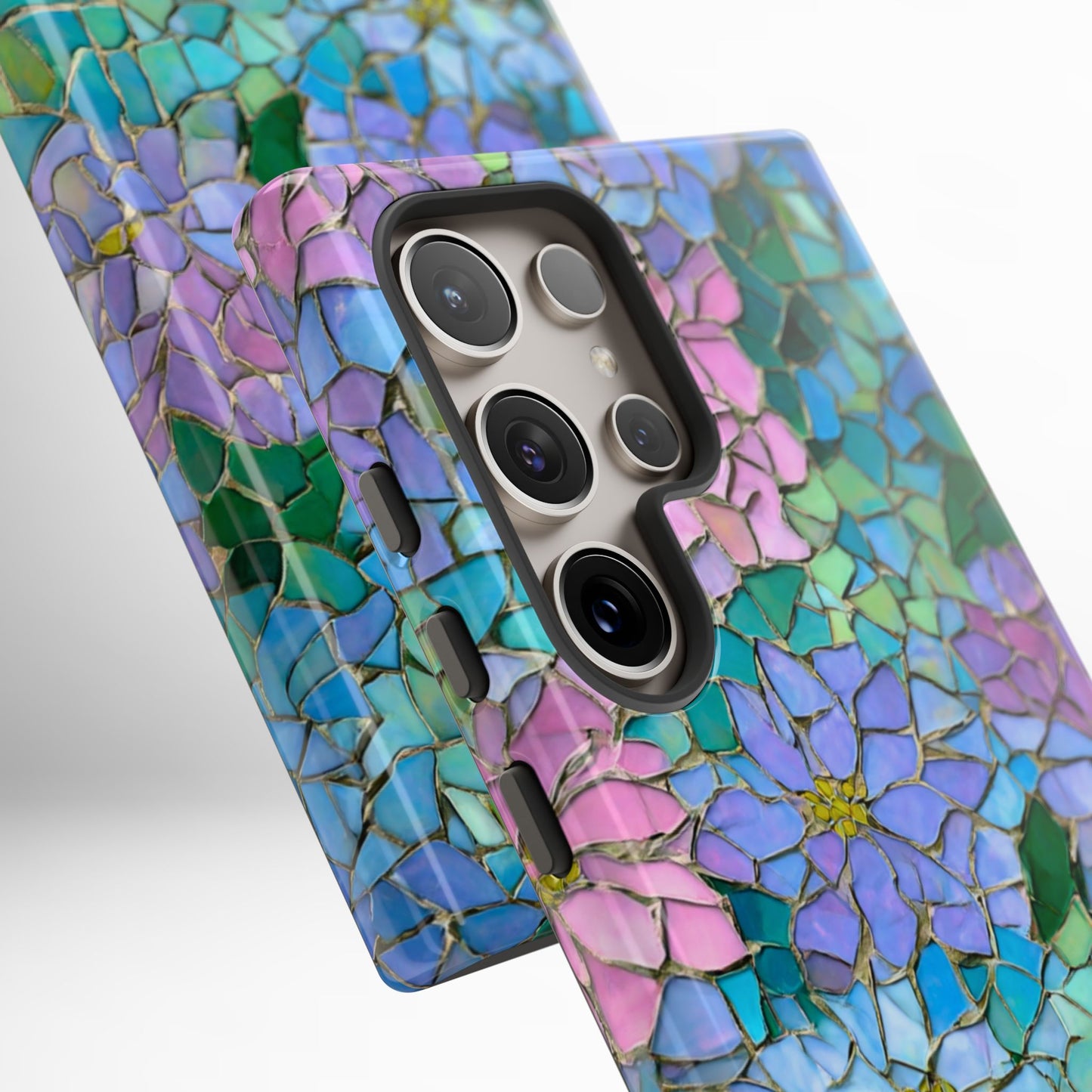 Mosaic Floral Phone Case, iPhone 17 Air Case, Pixel 9 Pro XL Cover, Samsung Galaxy 25 Plus Ultra Tough Case