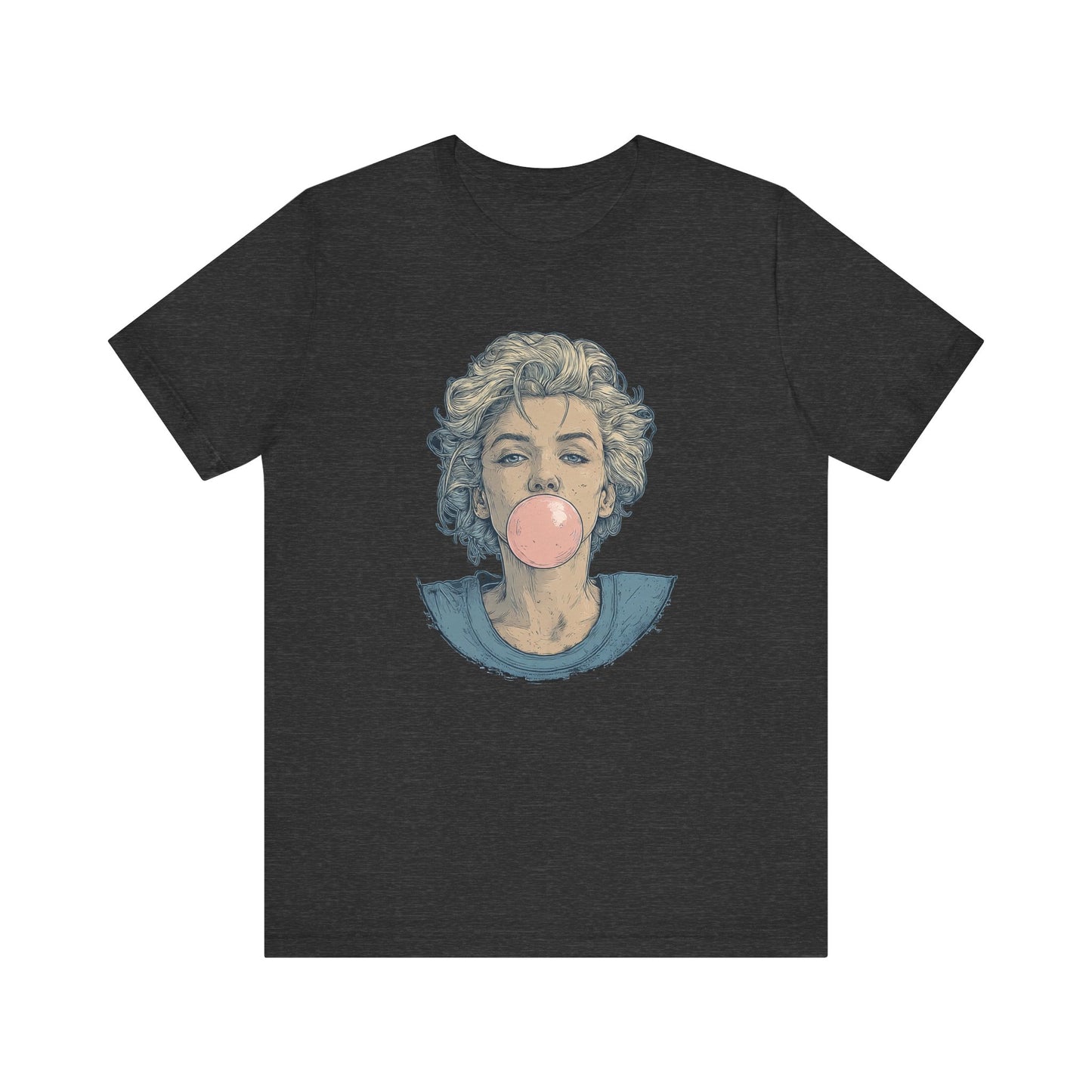 Monroe Inspired Bubblegum T-Shirt | Retro Pop Art Graphic Tee | Vintage Icon Streetwear Top | Cool Retro Gift