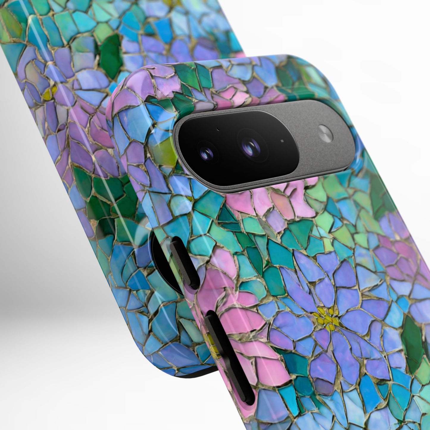 Mosaic Floral Phone Case, iPhone 17 Air Case, Pixel 9 Pro XL Cover, Samsung Galaxy 25 Plus Ultra Tough Case
