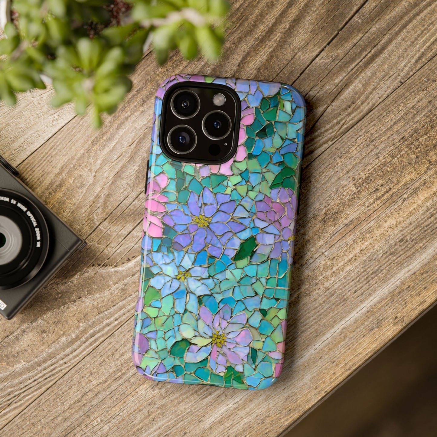 Mosaic Floral Phone Case, iPhone 17 Air Case, Pixel 9 Pro XL Cover, Samsung Galaxy 25 Plus Ultra Tough Case