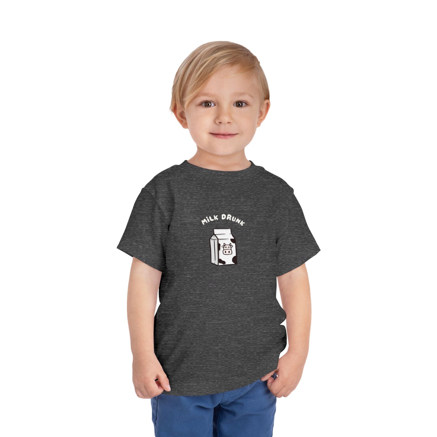 Milk Drunk Toddler Shirt - Funny Carton Graphic Cotton Tee (2T-5T)