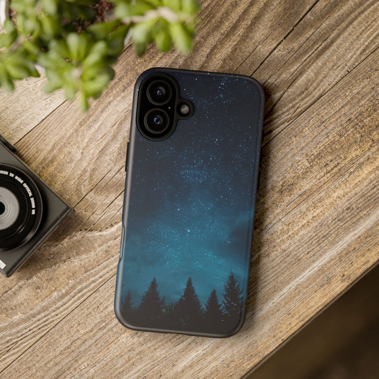 Dark Starry Night Phone Case - Winter Theme Phone Cover for iPhone, Pixel and Samsung Galaxy Models