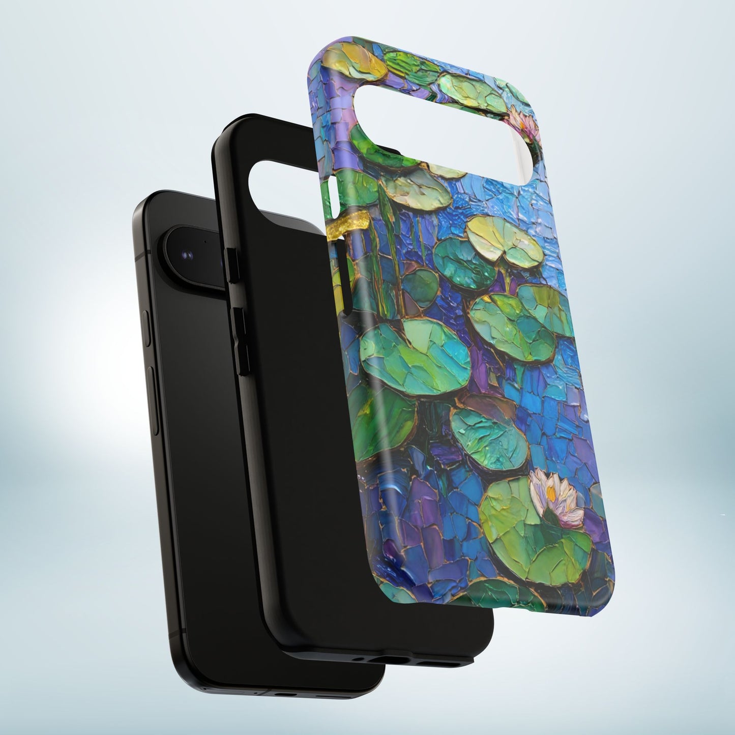 Lily Pad Phone Case, Impressionist Mosaic Botanical Cover, iPhone 15 16 17 Pro Air, Google Pixel 7 8 9 Pro, Samsung S23 S24 S25 S26 Ultra