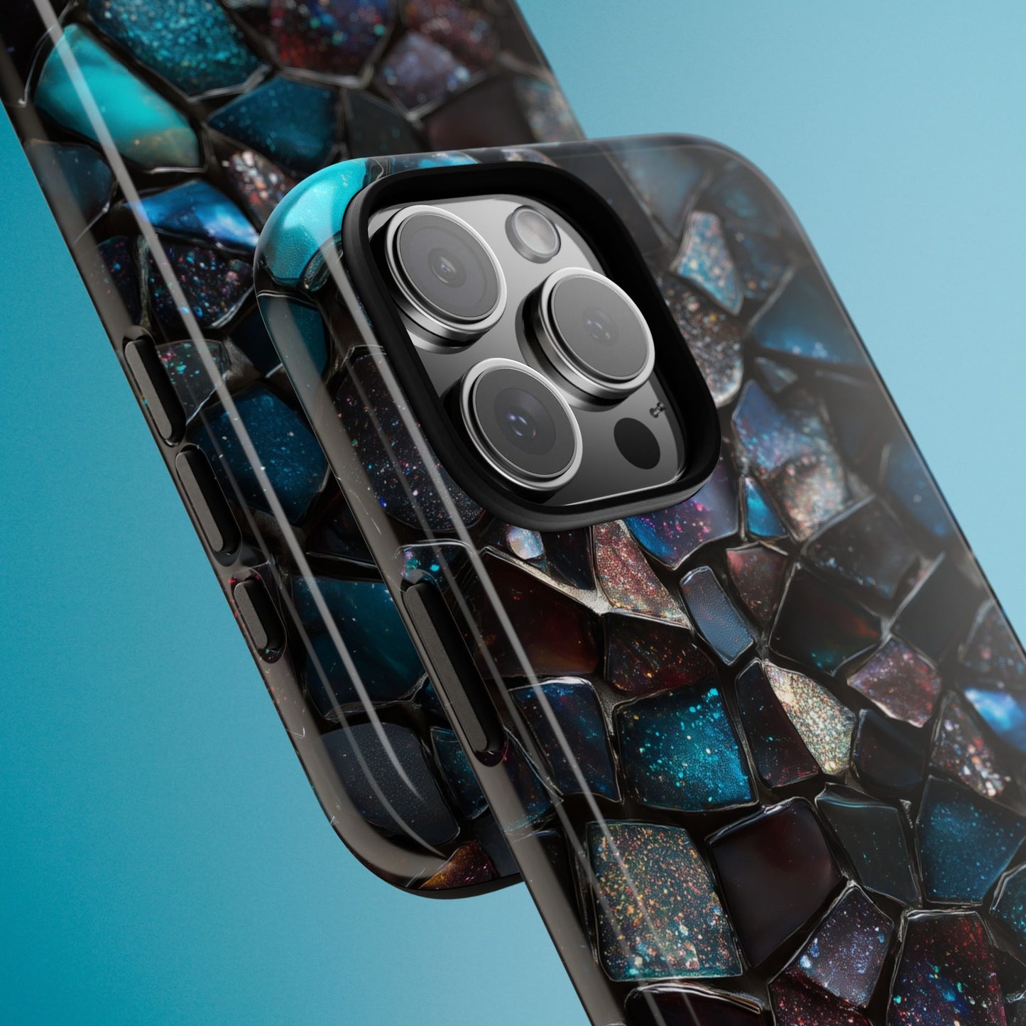 Gemstone Mosaic Phone Case, Crystal Stone Aesthetic Cover, Tough Protective Case for iPhone, Samsung, Pixel