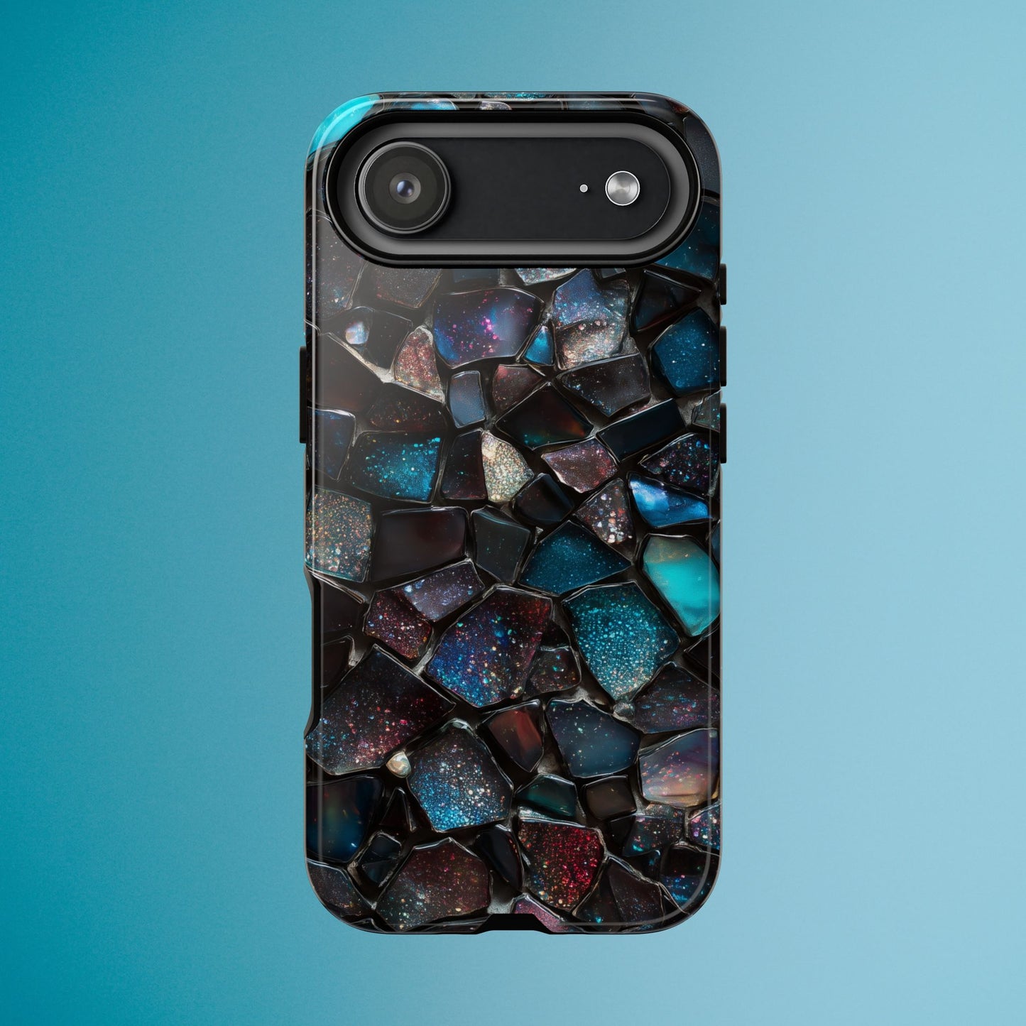Gemstone Mosaic Phone Case, Crystal Stone Aesthetic Cover, Tough Protective Case for iPhone, Samsung, Pixel