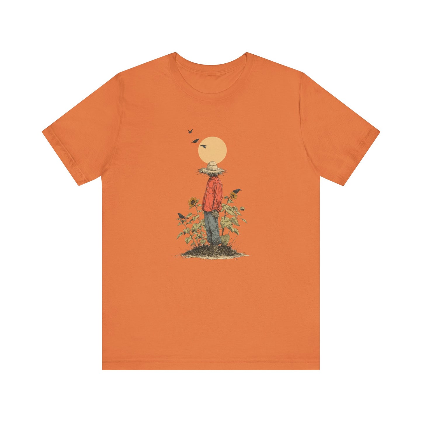 Spooky Scarecrow Shirt - Crows and Sunflowers Tee, Halloween Farm Shirt, Fall Graphic Tee, Rustic October Apparel