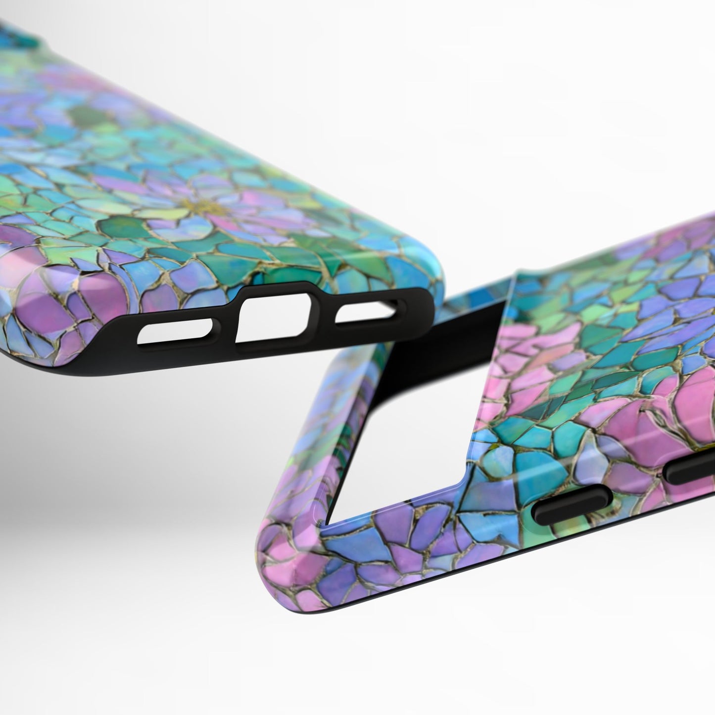 Mosaic Floral Phone Case, iPhone 17 Air Case, Pixel 9 Pro XL Cover, Samsung Galaxy 25 Plus Ultra Tough Case