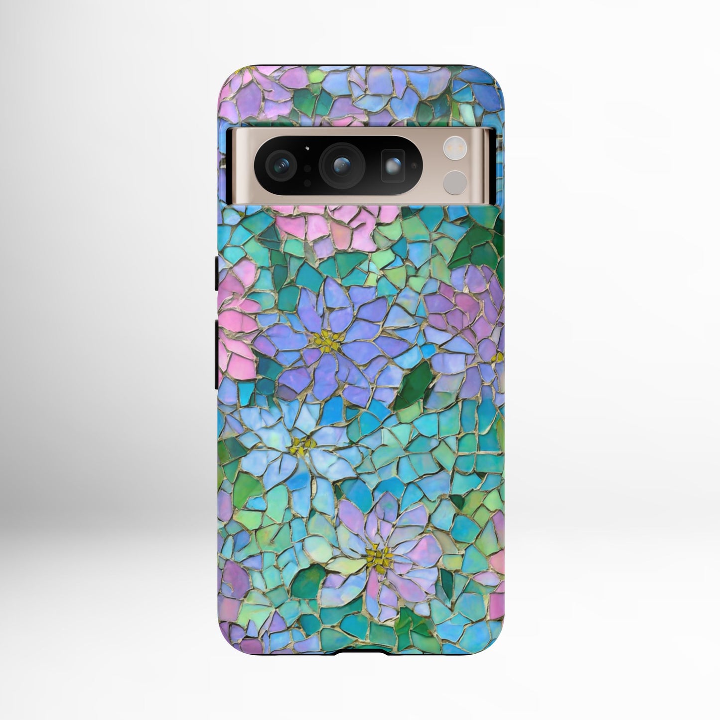 Mosaic Floral Phone Case, iPhone 17 Air Case, Pixel 9 Pro XL Cover, Samsung Galaxy 25 Plus Ultra Tough Case