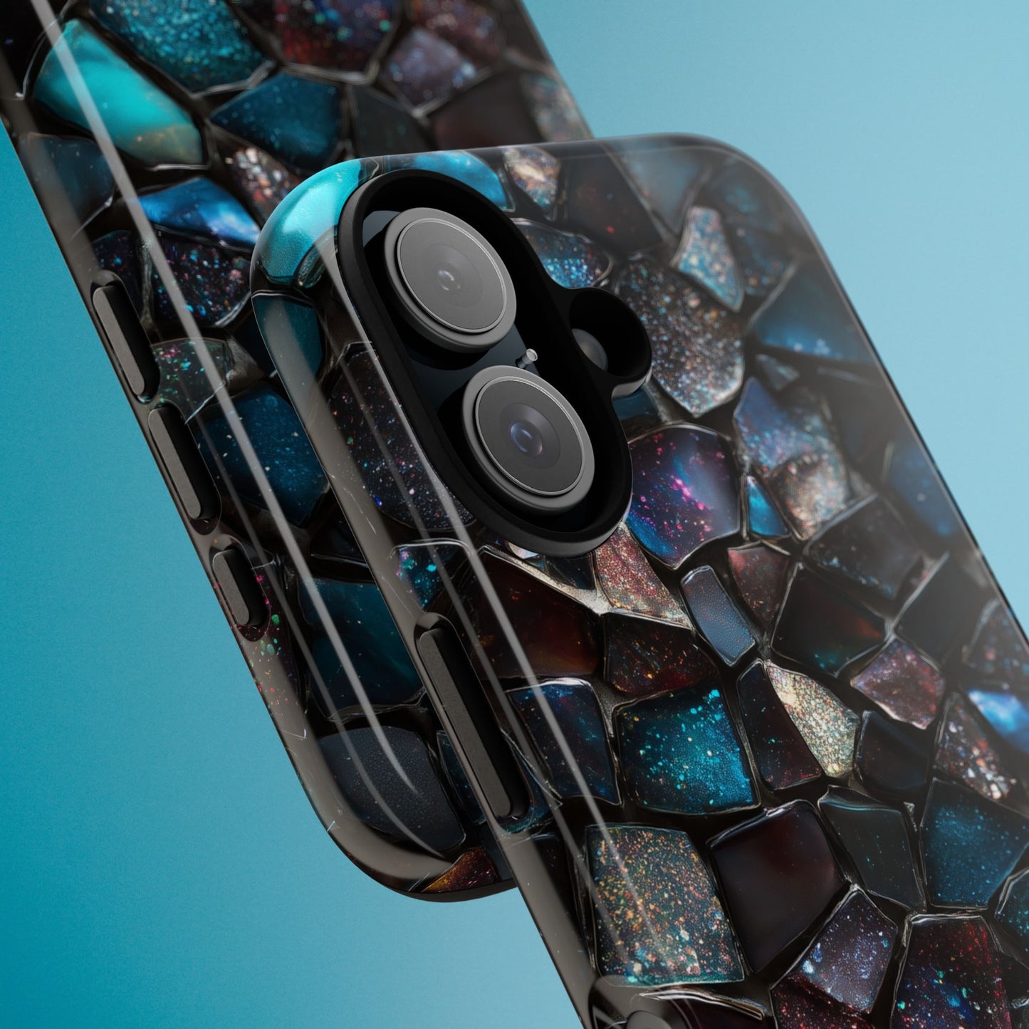 Gemstone Mosaic Phone Case, Crystal Stone Aesthetic Cover, Tough Protective Case for iPhone, Samsung, Pixel