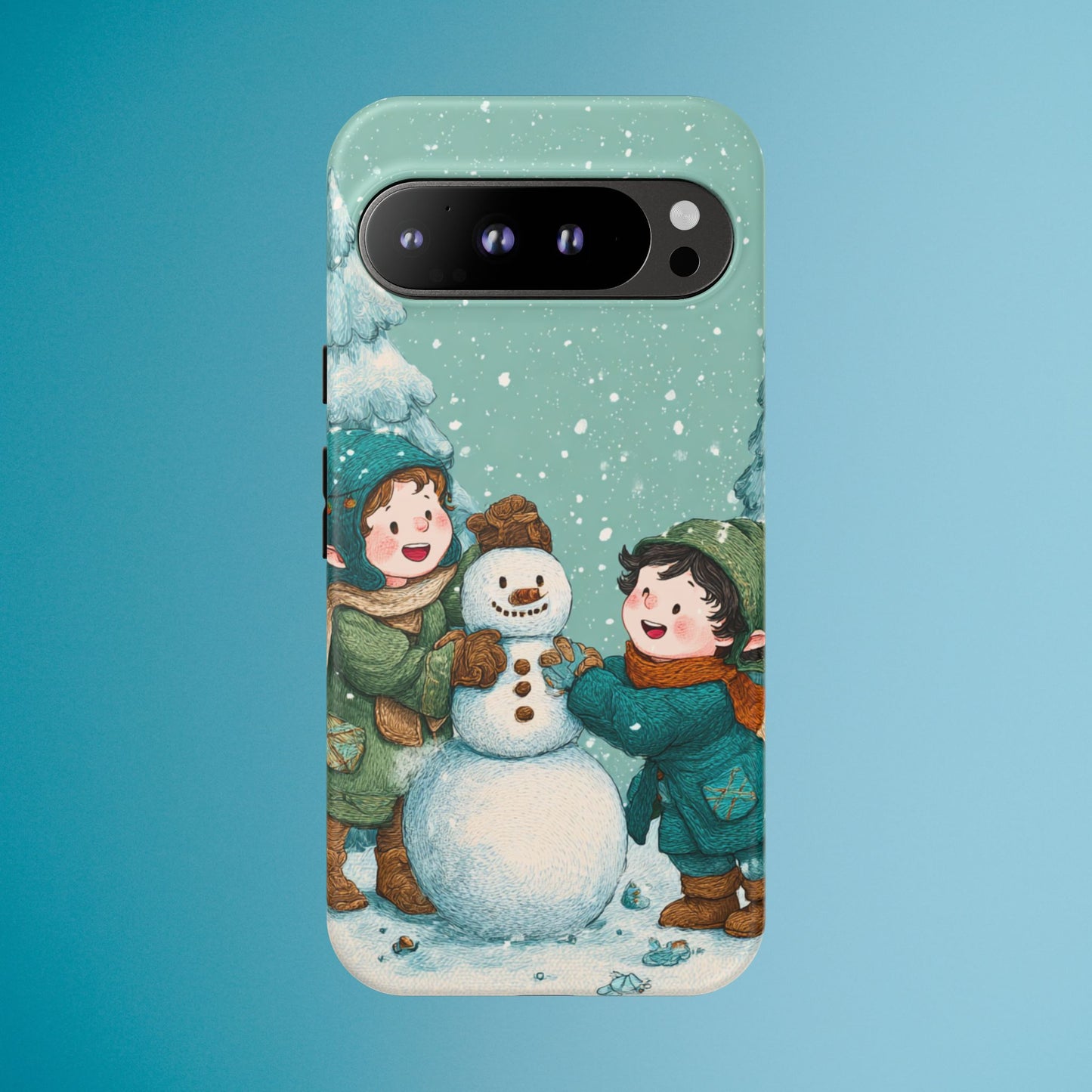 Elf Snowman Winter Phone Case Cute Holiday Cover for iPhone Samsung Pixel