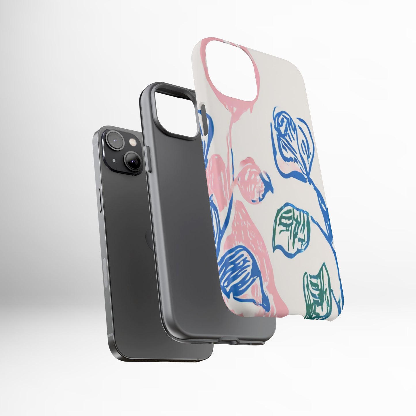 Floral Abstract Case - Artistic Phone Cover iPhone 14-17 Pro Air