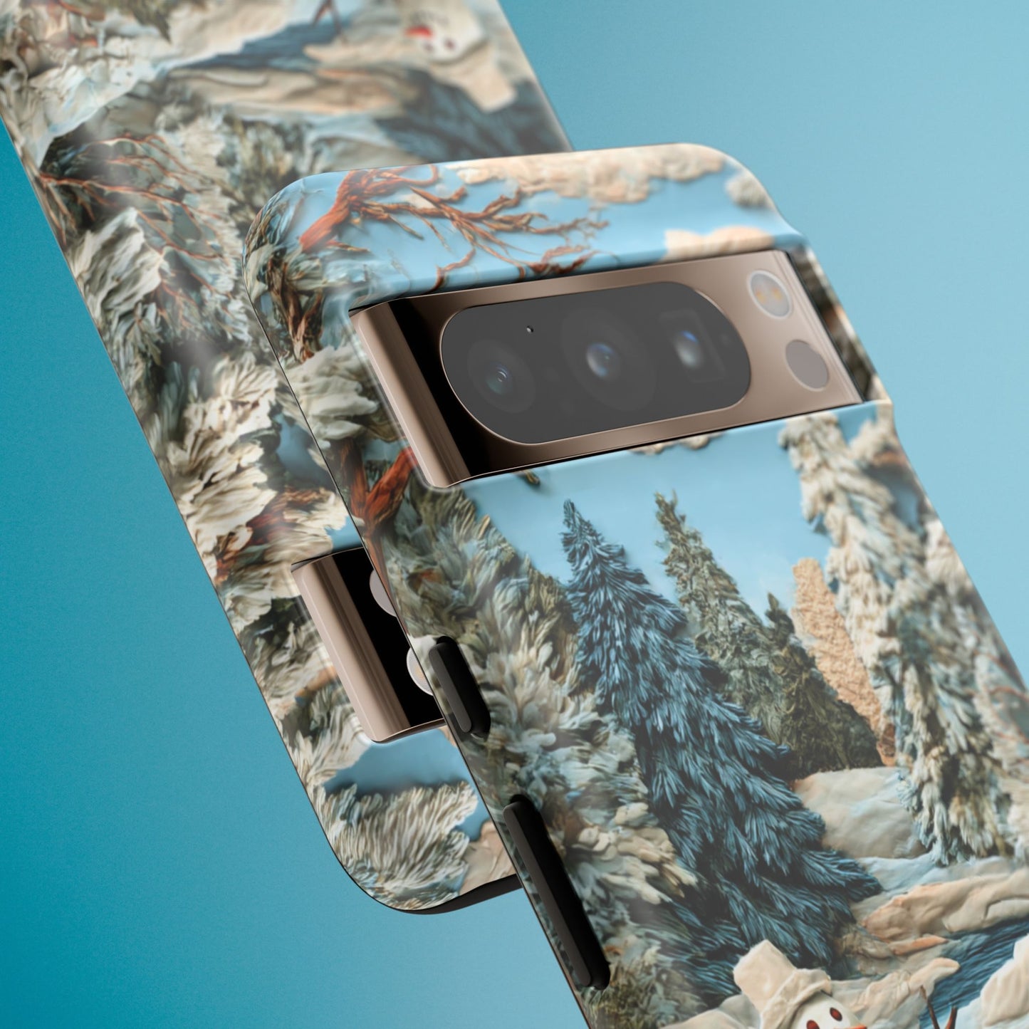 Snowman Winter Scene Phone Case Christmas Holiday Cover for iPhone Samsung Pixel