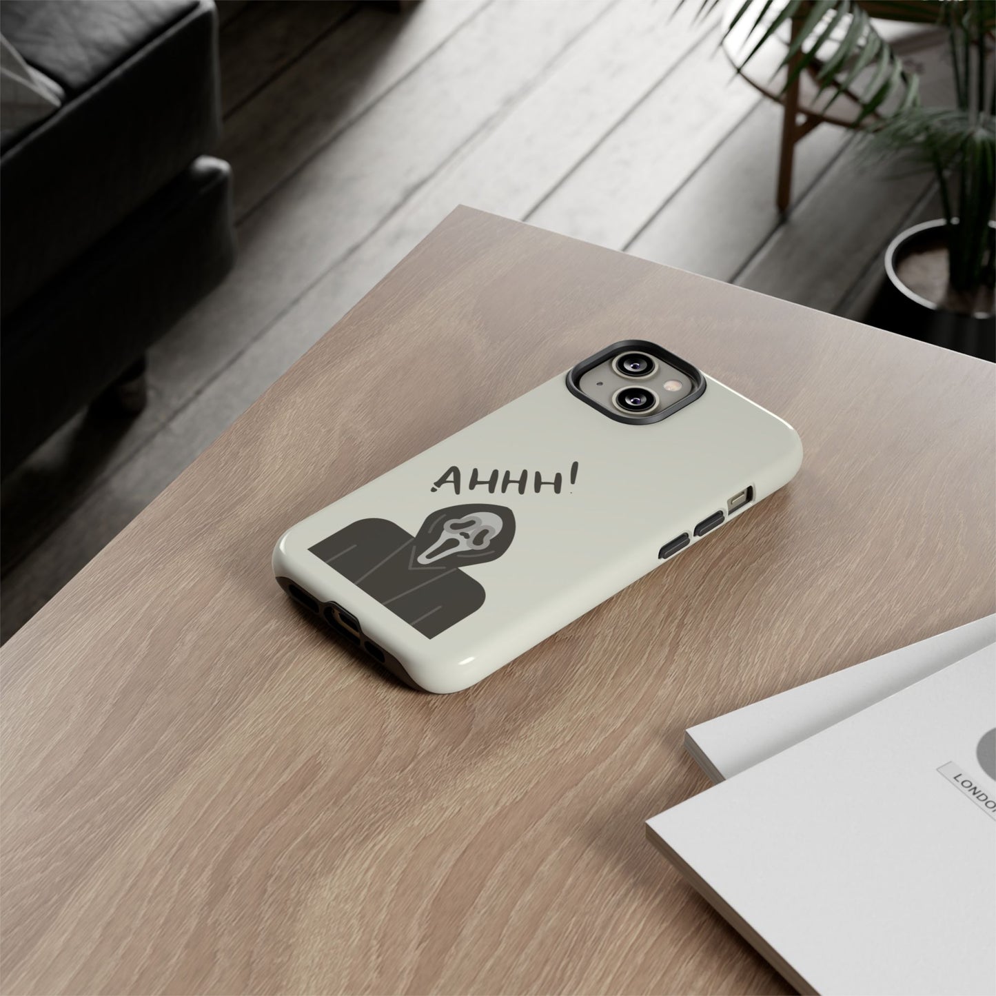 Ghostface Phone Case: Horror Movie Parody iPhone Samsung Pixel Cover