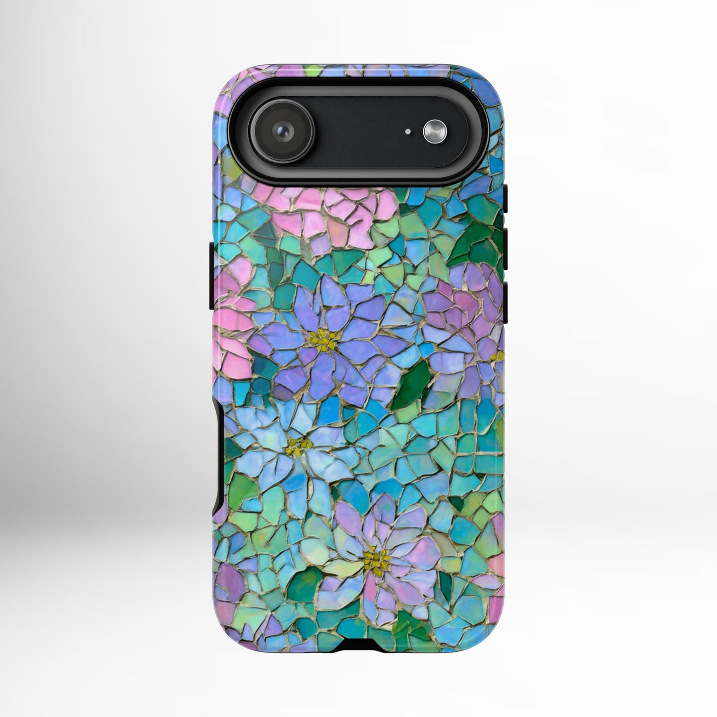 Mosaic Floral Phone Case, iPhone 17 Air Case, Pixel 9 Pro XL Cover, Samsung Galaxy 25 Plus Ultra Tough Case