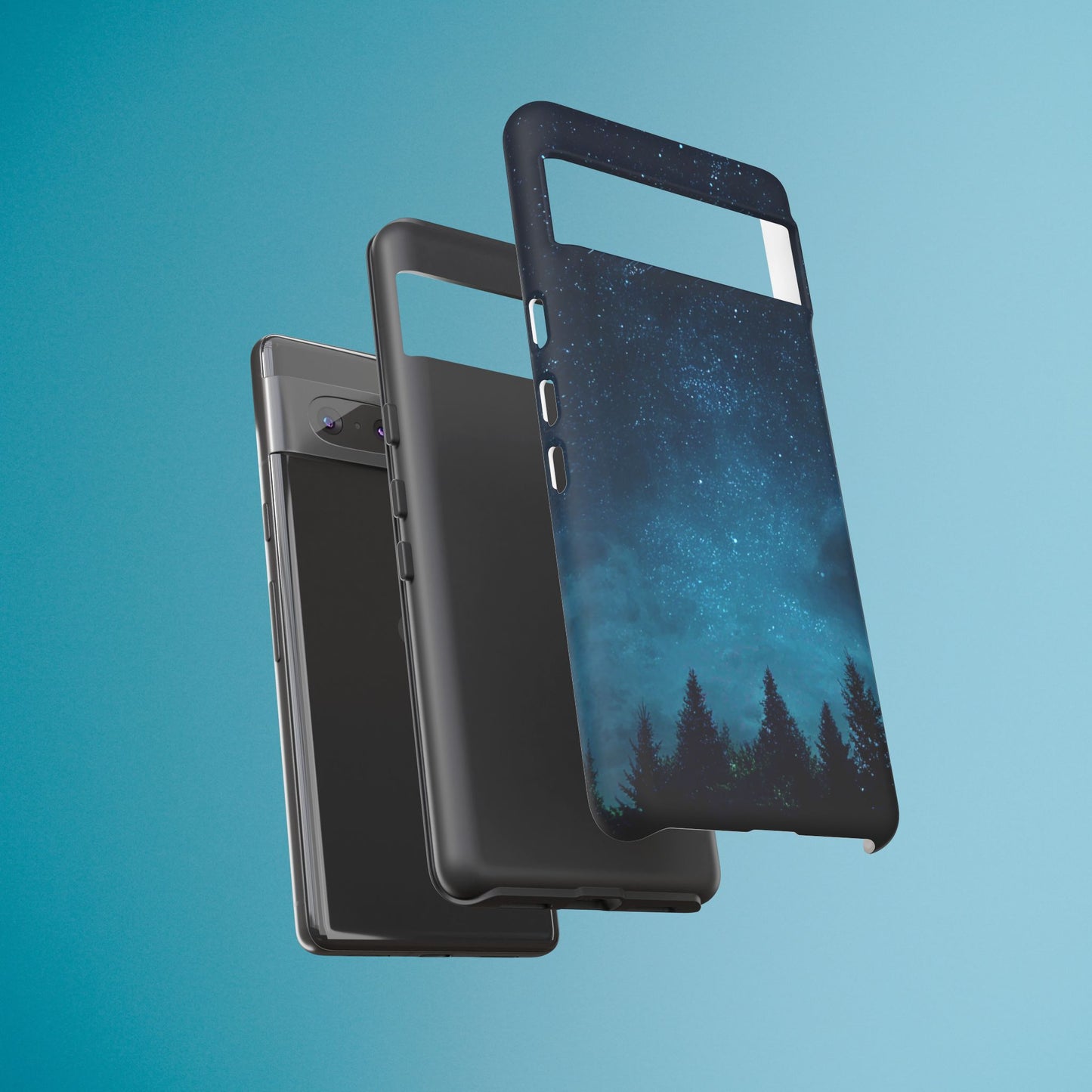 Dark Starry Night Phone Case - Winter Theme Phone Cover for iPhone, Pixel and Samsung Galaxy Models