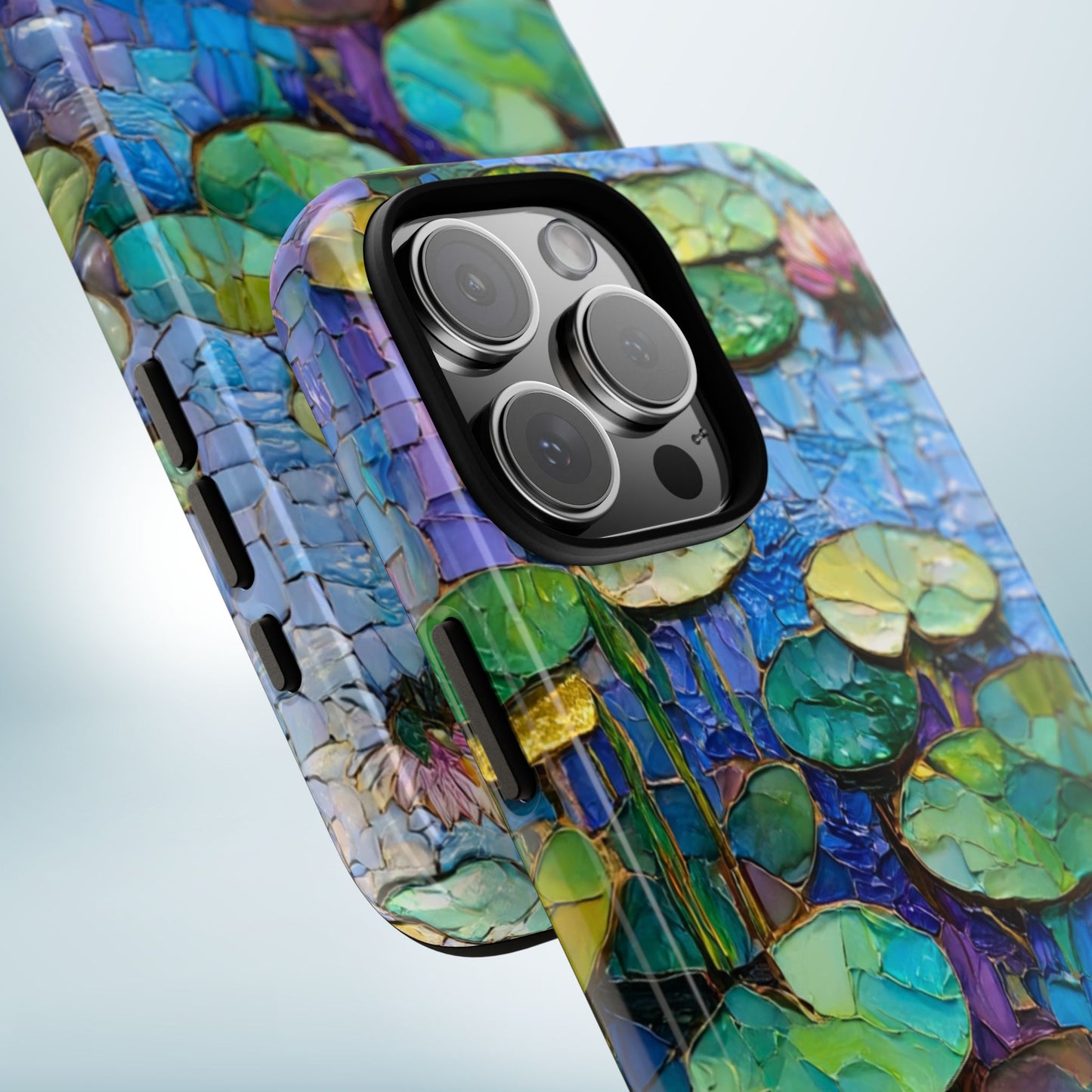 Lily Pad Phone Case, Impressionist Mosaic Botanical Cover, iPhone 15 16 17 Pro Air, Google Pixel 7 8 9 Pro, Samsung S23 S24 S25 S26 Ultra