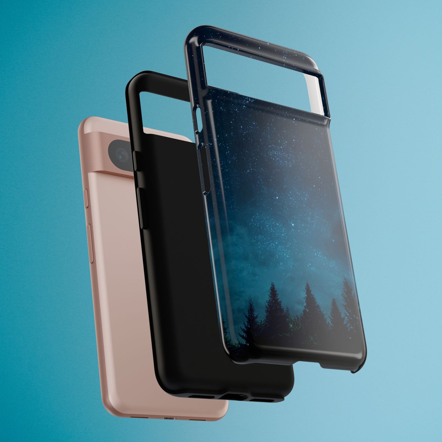 Dark Starry Night Phone Case - Winter Theme Phone Cover for iPhone, Pixel and Samsung Galaxy Models