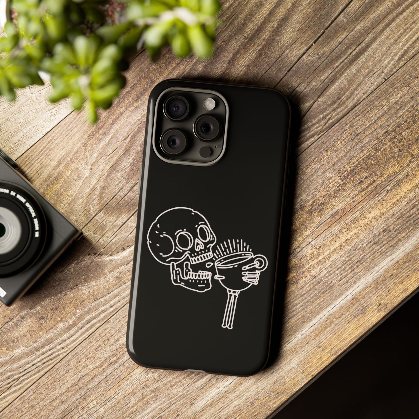 Skull Coffee Phone Case Gothic iPhone, Samsung,!Pixel