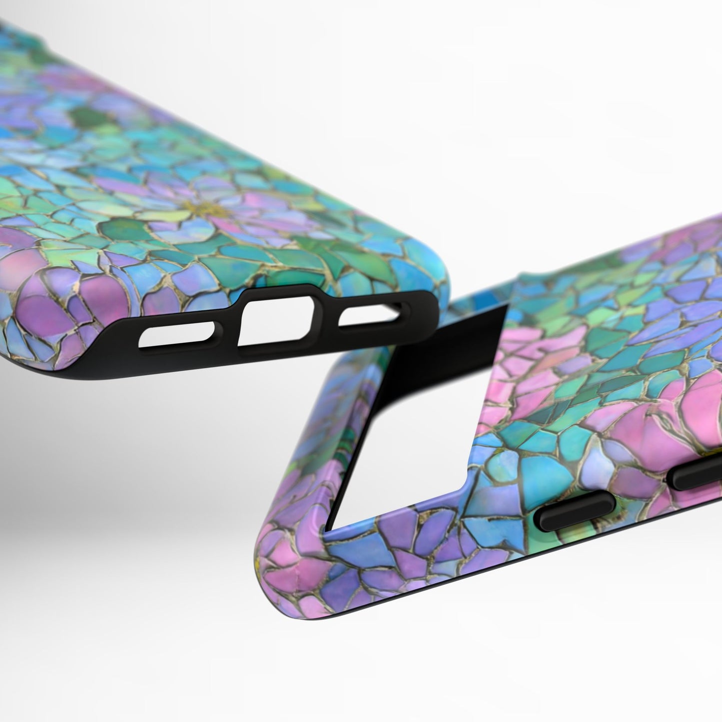 Mosaic Floral Phone Case, iPhone 17 Air Case, Pixel 9 Pro XL Cover, Samsung Galaxy 25 Plus Ultra Tough Case