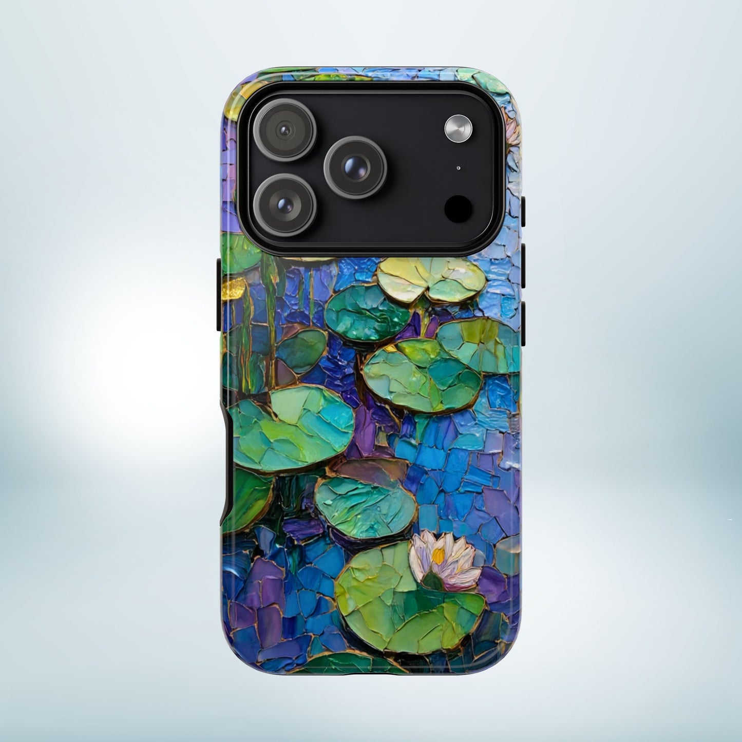 Lily Pad Phone Case, Impressionist Mosaic Botanical Cover, iPhone 15 16 17 Pro Air, Google Pixel 7 8 9 Pro, Samsung S23 S24 S25 S26 Ultra