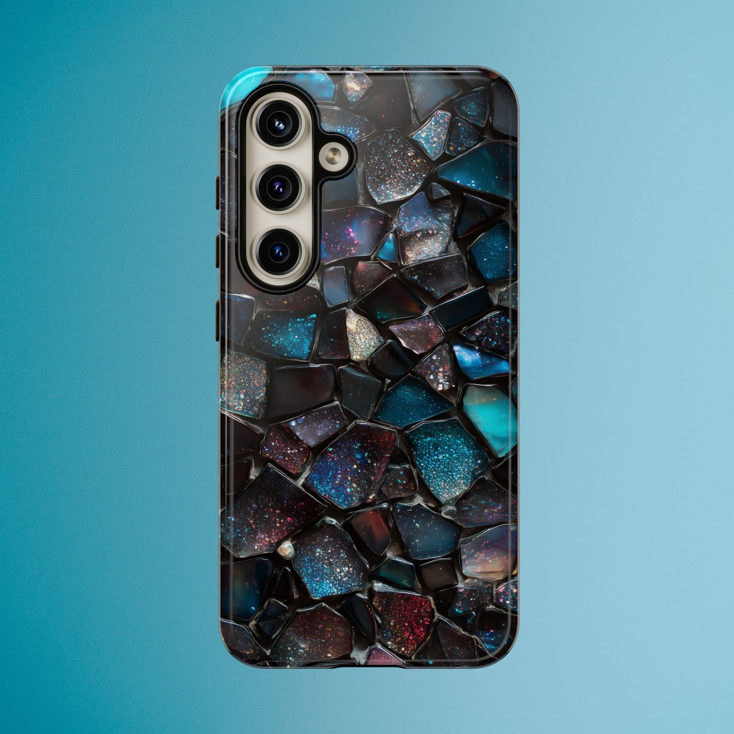 Gemstone Mosaic Phone Case, Crystal Stone Aesthetic Cover, Tough Protective Case for iPhone, Samsung, Pixel