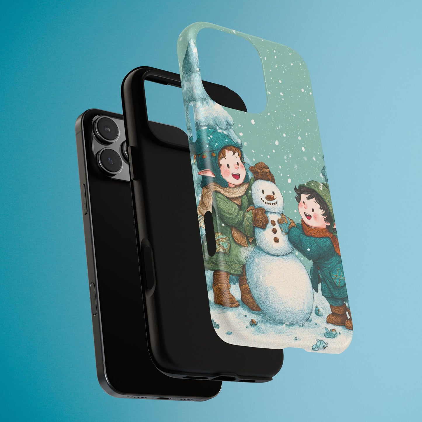 Elf Snowman Winter Phone Case Cute Holiday Cover for iPhone Samsung Pixel