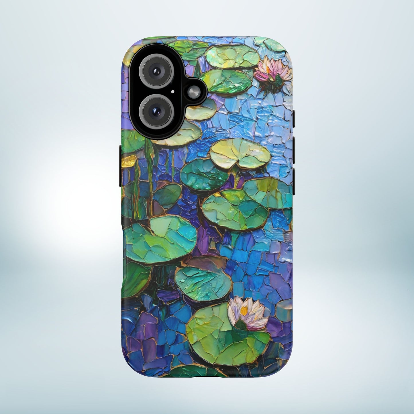 Lily Pad Phone Case, Impressionist Mosaic Botanical Cover, iPhone 15 16 17 Pro Air, Google Pixel 7 8 9 Pro, Samsung S23 S24 S25 S26 Ultra