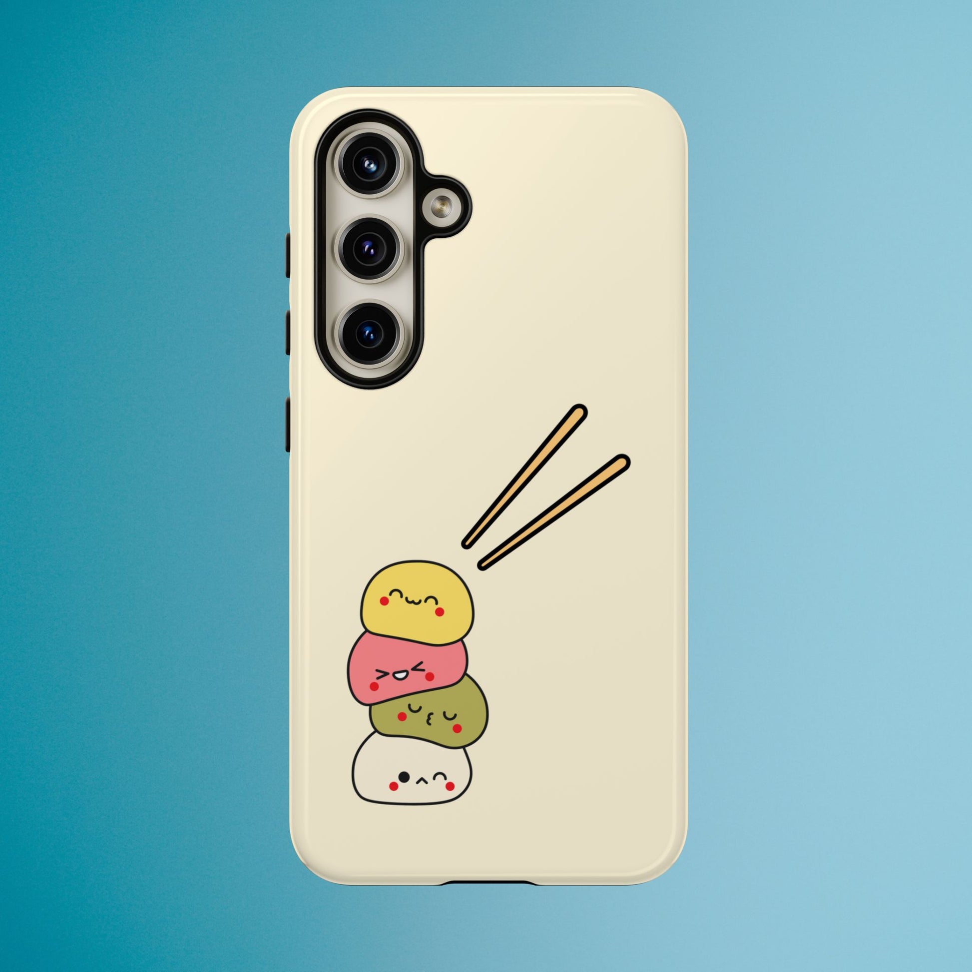 Cute kawaii Japanese snack phone case with pastel anime design, protective cover for iPhone, Samsung Galaxy, and Google Pixel.