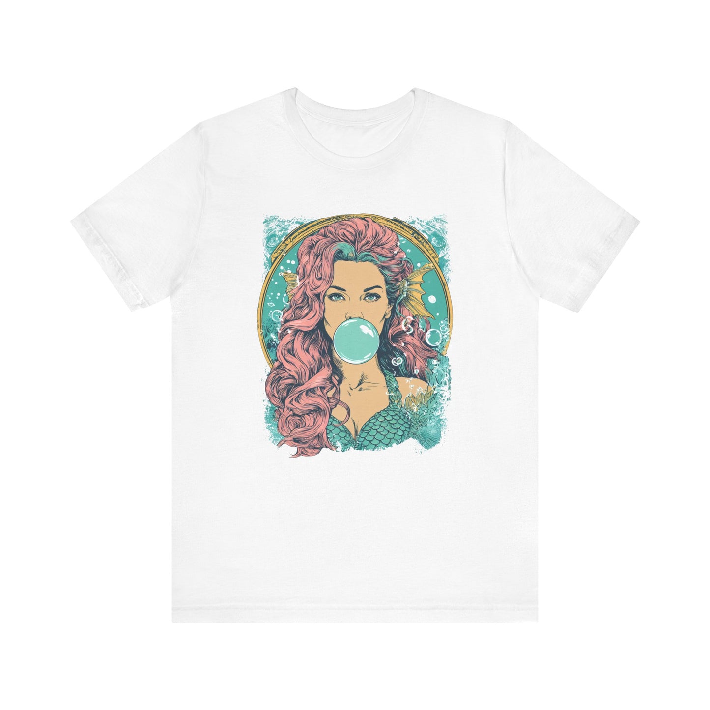 Mermaid Bubblegum T-Shirt | Ocean Fantasy Graphic Tee | Siren Goddess Mythology Shirt | Aesthetic Streetwear Top