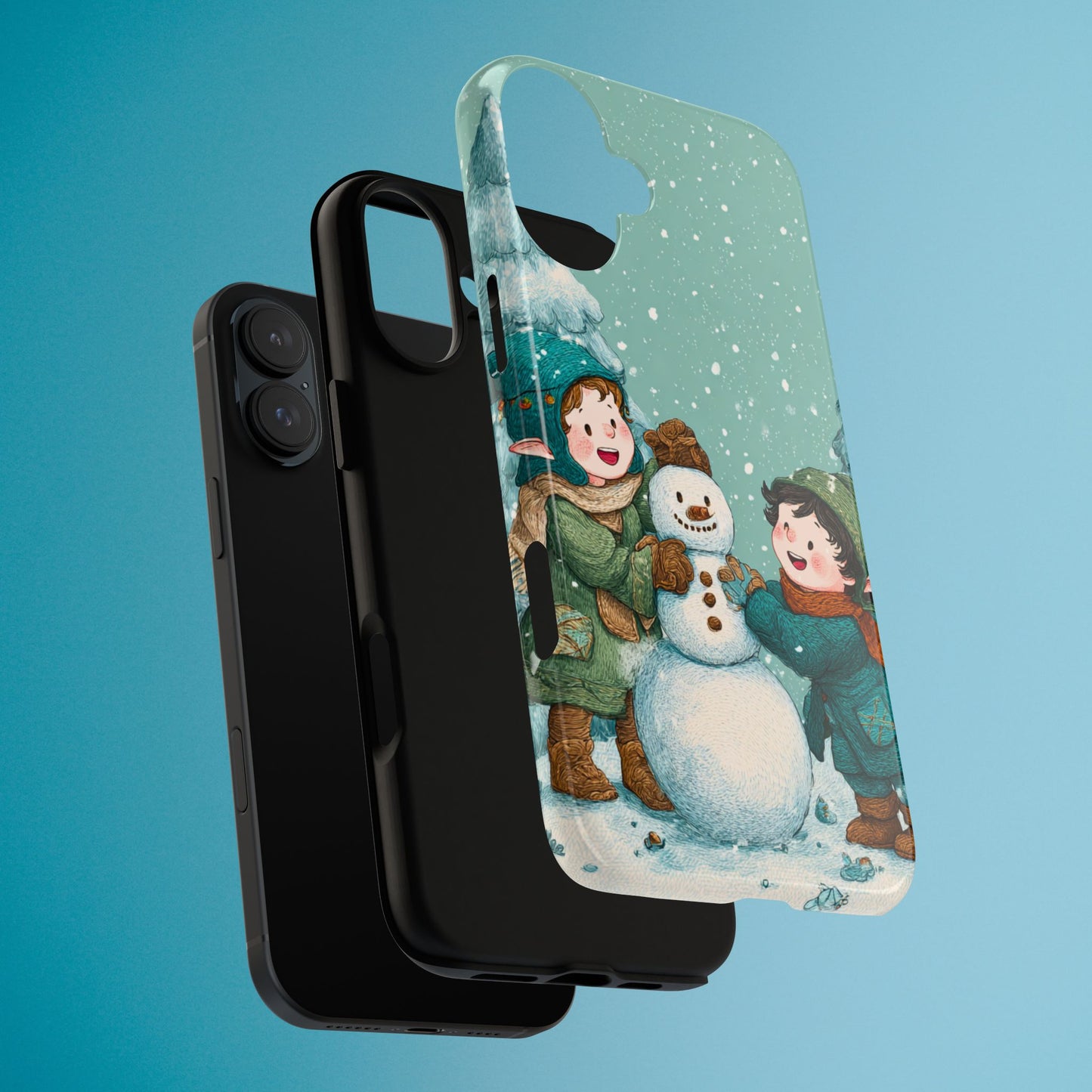 Elf Snowman Winter Phone Case Cute Holiday Cover for iPhone Samsung Pixel