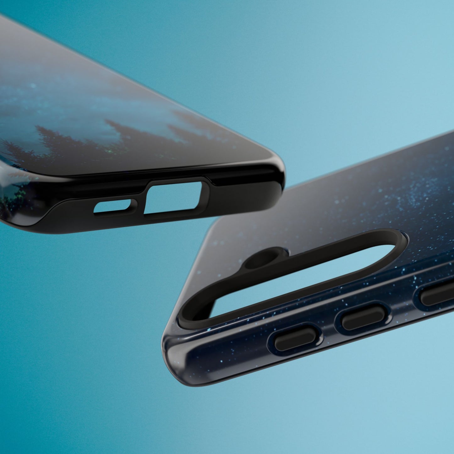 Dark Starry Night Phone Case - Winter Theme Phone Cover for iPhone, Pixel and Samsung Galaxy Models