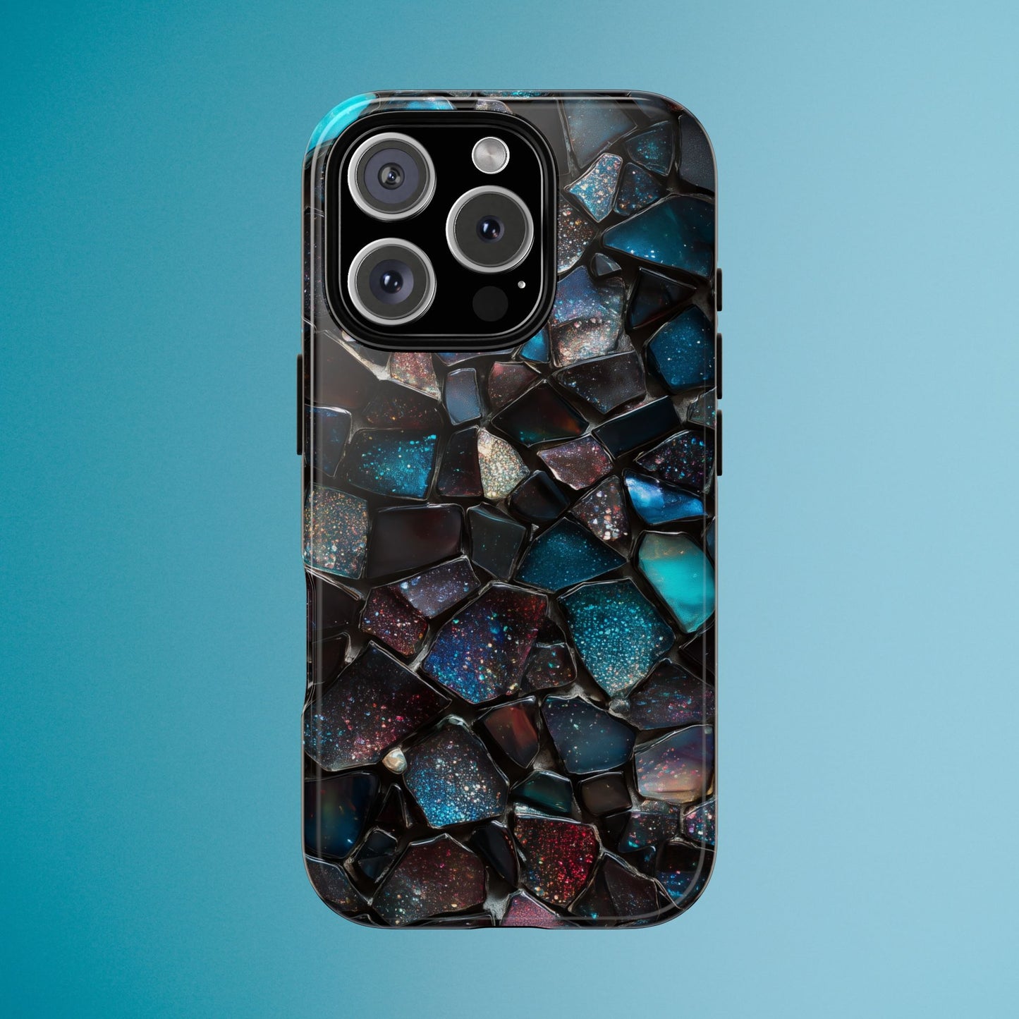 Gemstone Mosaic Phone Case, Crystal Stone Aesthetic Cover, Tough Protective Case for iPhone, Samsung, Pixel