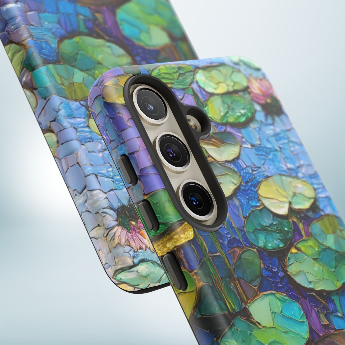 Lily Pad Phone Case, Impressionist Mosaic Botanical Cover, iPhone 15 16 17 Pro Air, Google Pixel 7 8 9 Pro, Samsung S23 S24 S25 S26 Ultra