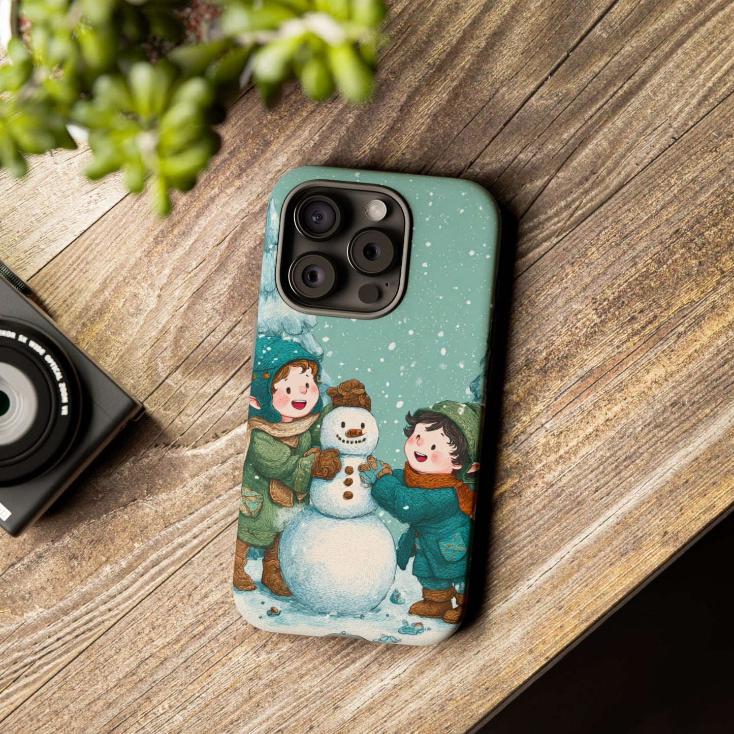 Elf Snowman Winter Phone Case Cute Holiday Cover for iPhone Samsung Pixel