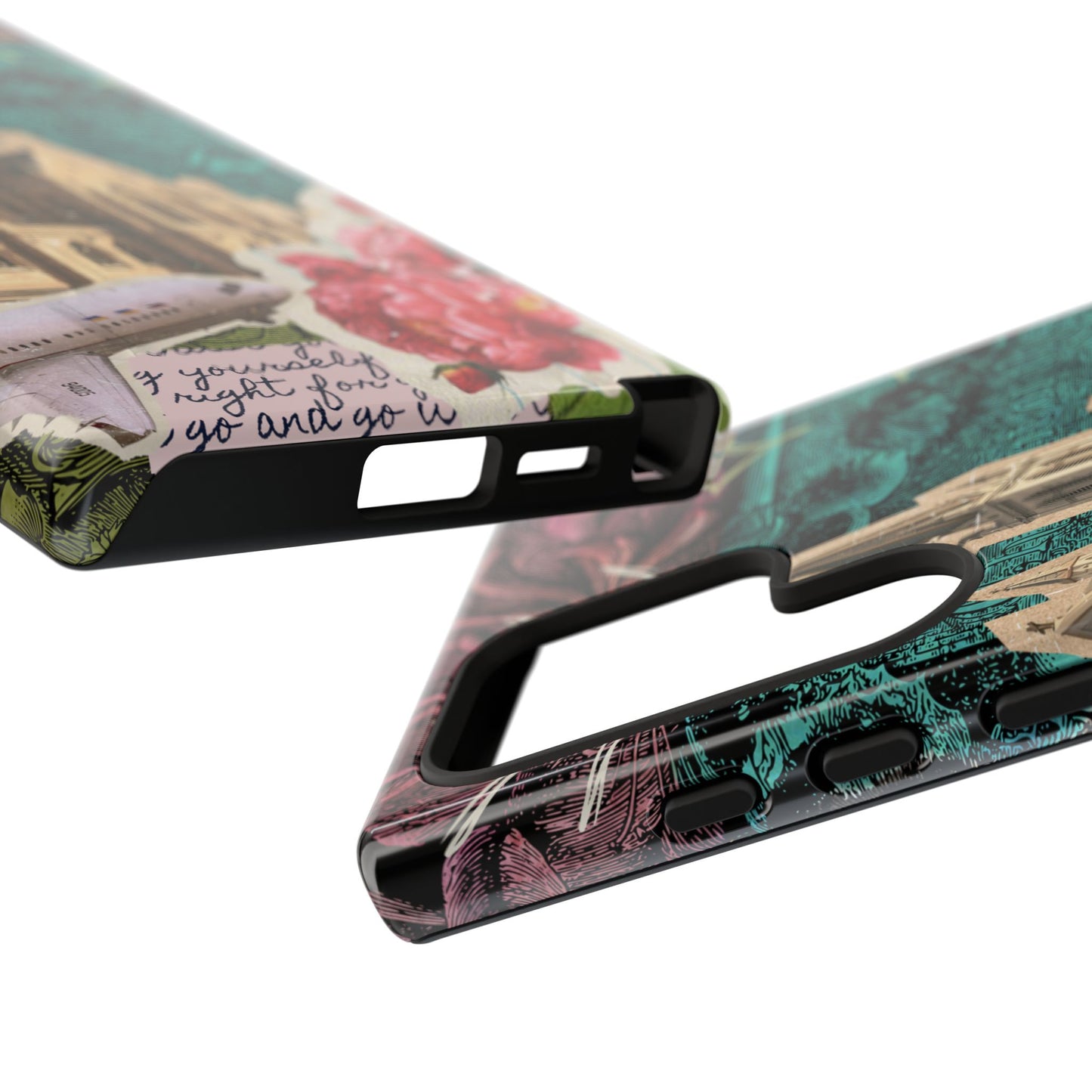 Gothic Cathedral Phone Case, Dark Academia Aesthetic, Fall Floral Art iPhone Samsung Pixel Cover, Scrapbook Vintage Phone Case Design