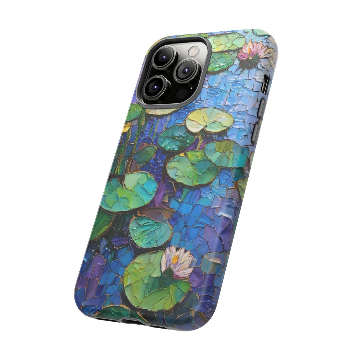 Lily Pad Phone Case, Impressionist Mosaic Botanical Cover, iPhone 15 16 17 Pro Air, Google Pixel 7 8 9 Pro, Samsung S23 S24 S25 S26 Ultra