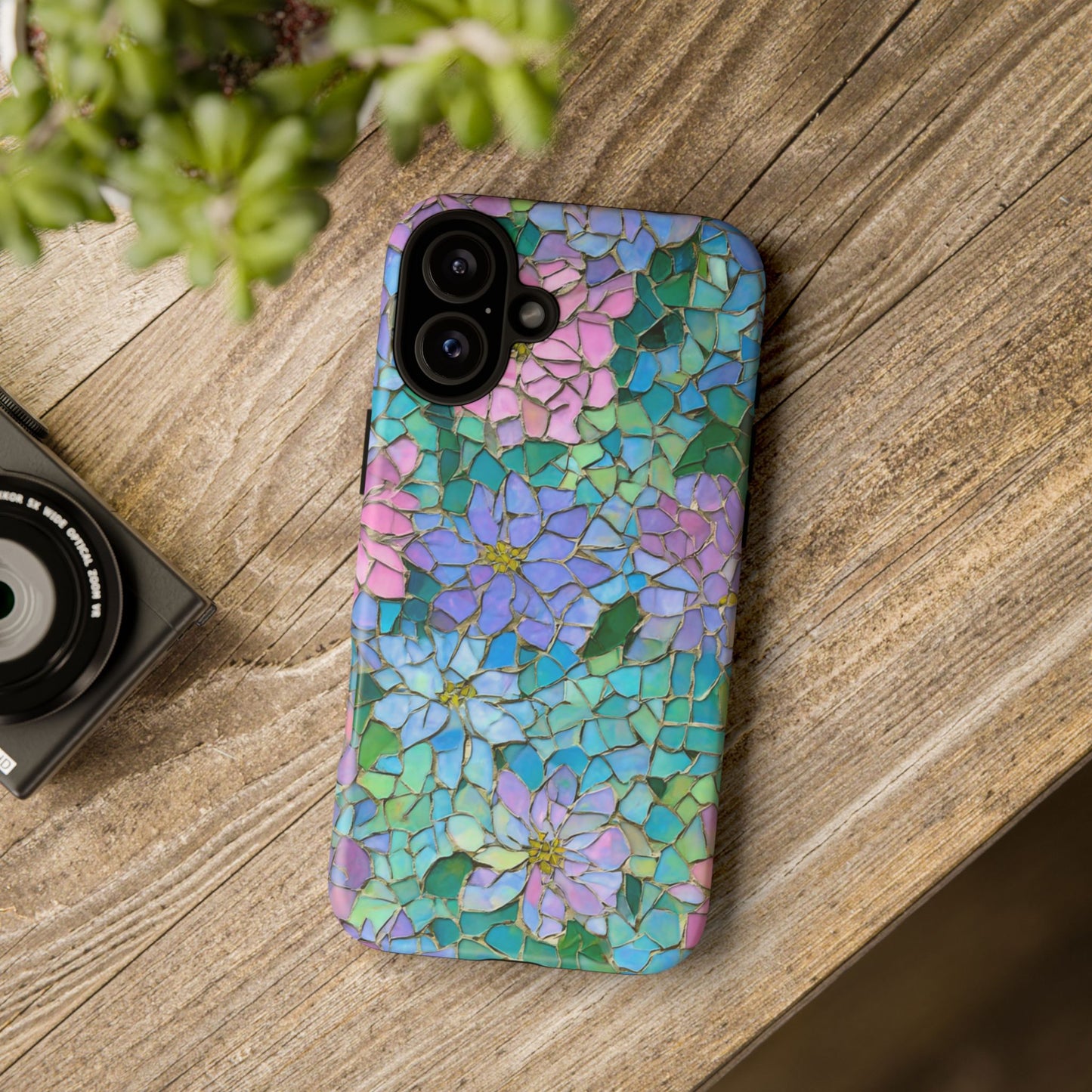 Mosaic Floral Phone Case, iPhone 17 Air Case, Pixel 9 Pro XL Cover, Samsung Galaxy 25 Plus Ultra Tough Case